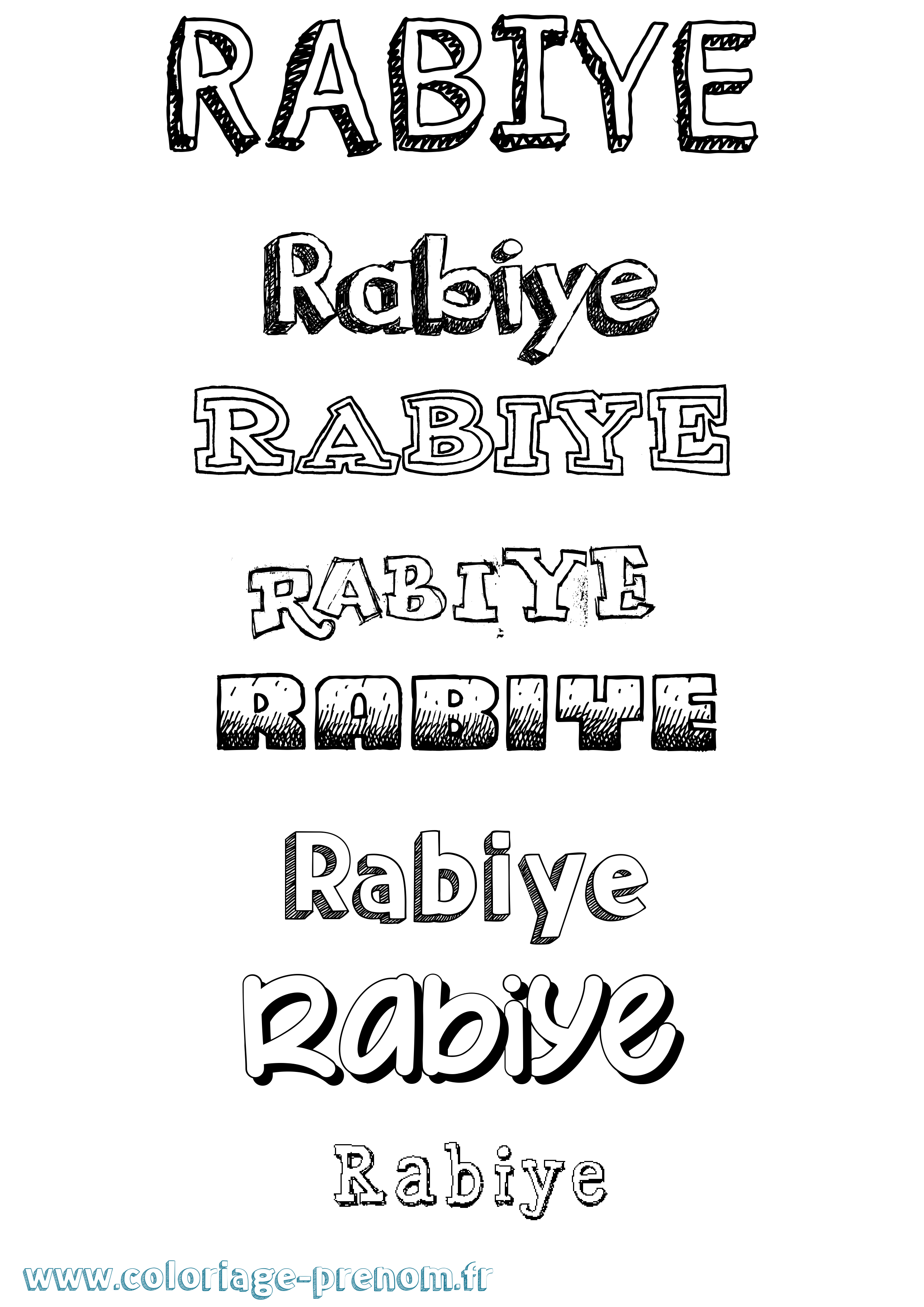 Coloriage Rabiye Dessiné Coloriage prénom Rabiye Dessiné
