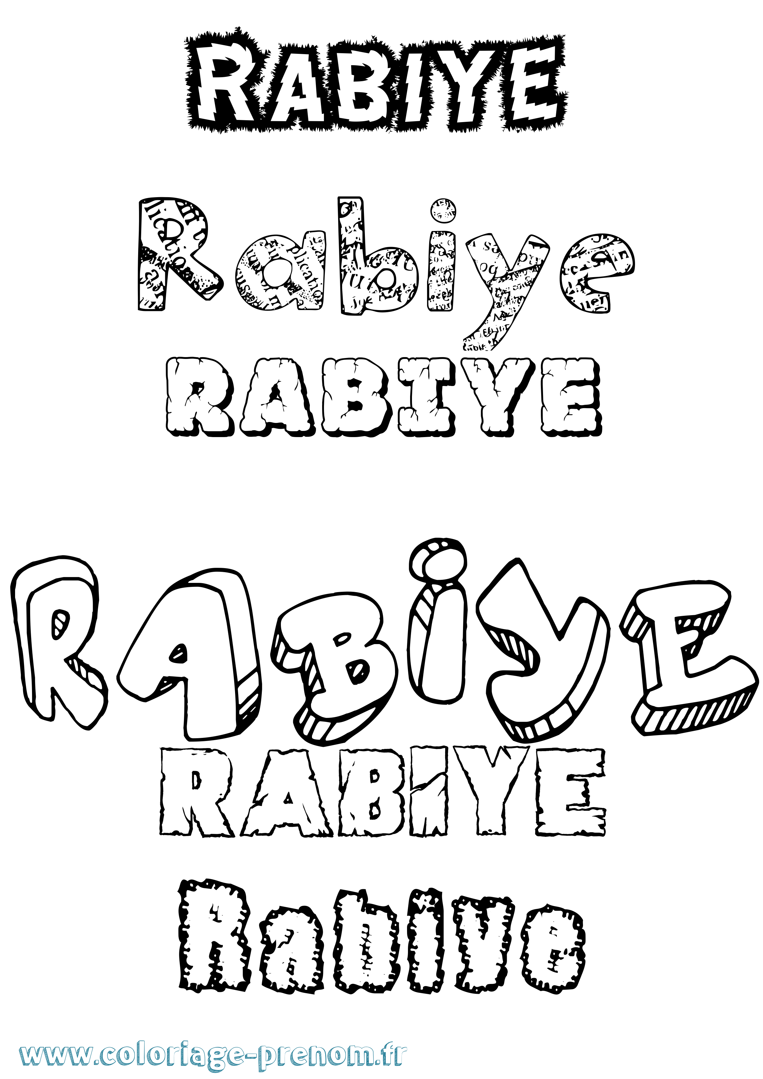 Coloriage Rabiye Destructuré Coloriage prénom Rabiye Destructuré