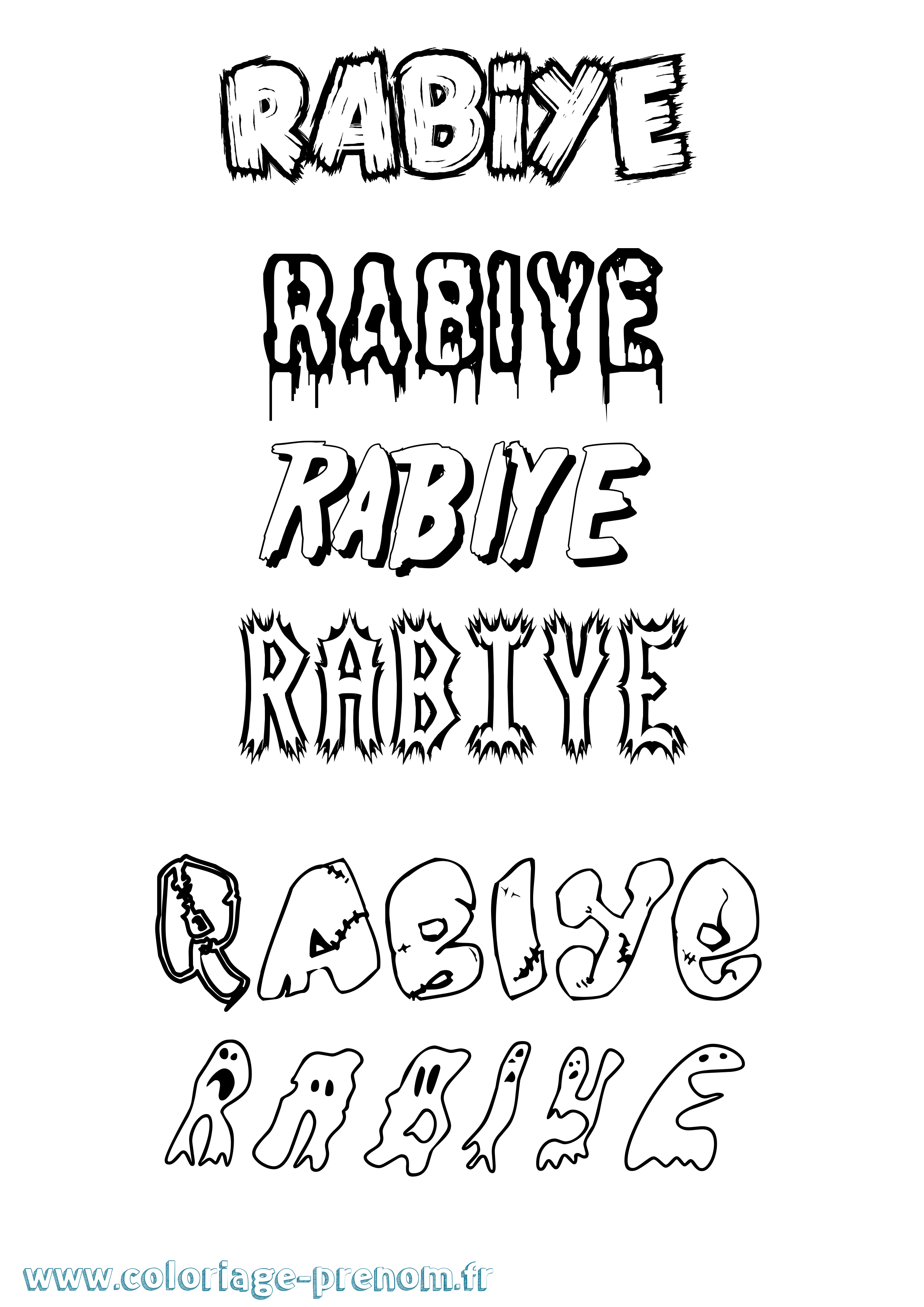 Coloriage Rabiye Frisson Coloriage prénom Rabiye Frisson