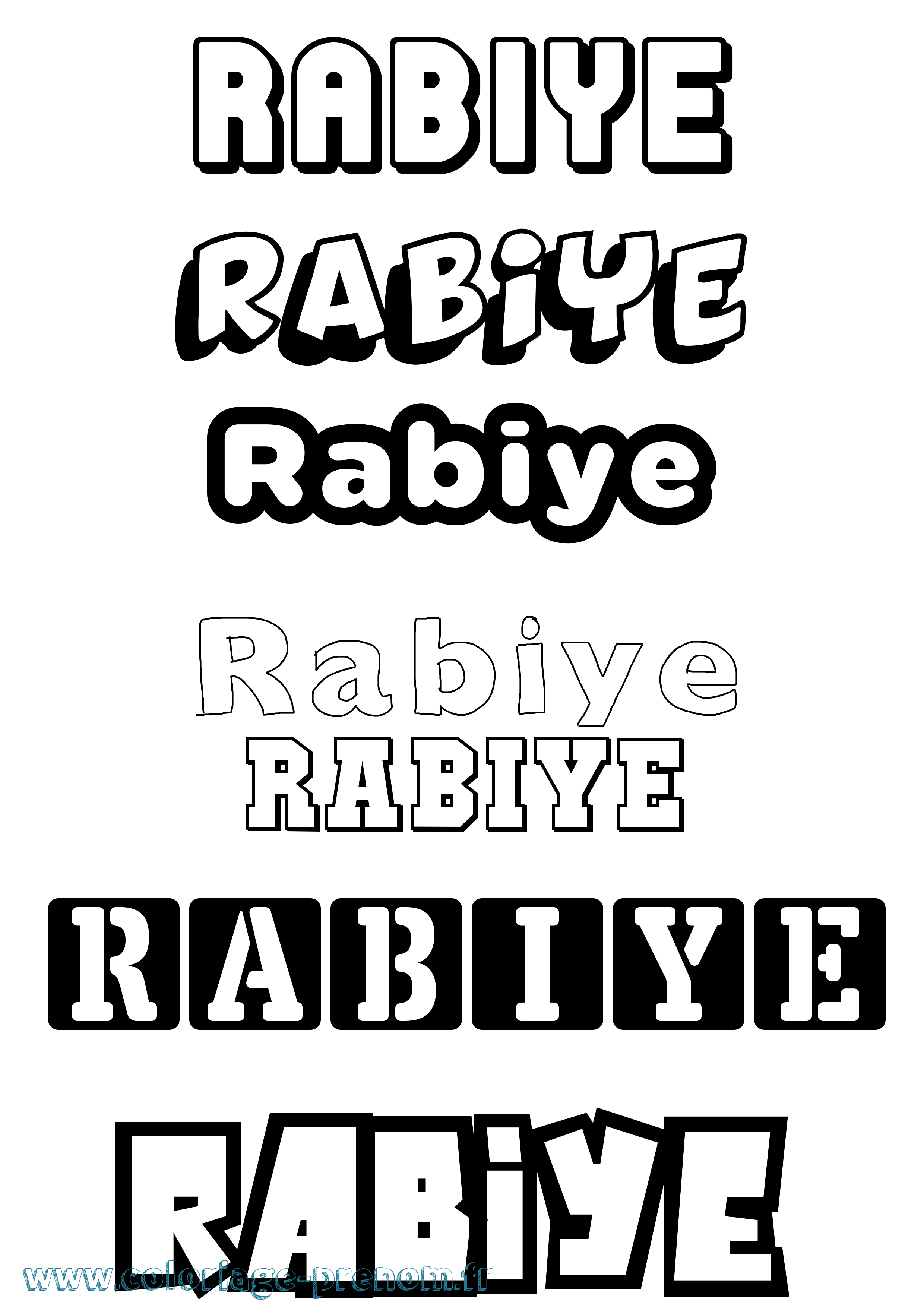 Coloriage Rabiye Simple Coloriage prénom Rabiye Simple