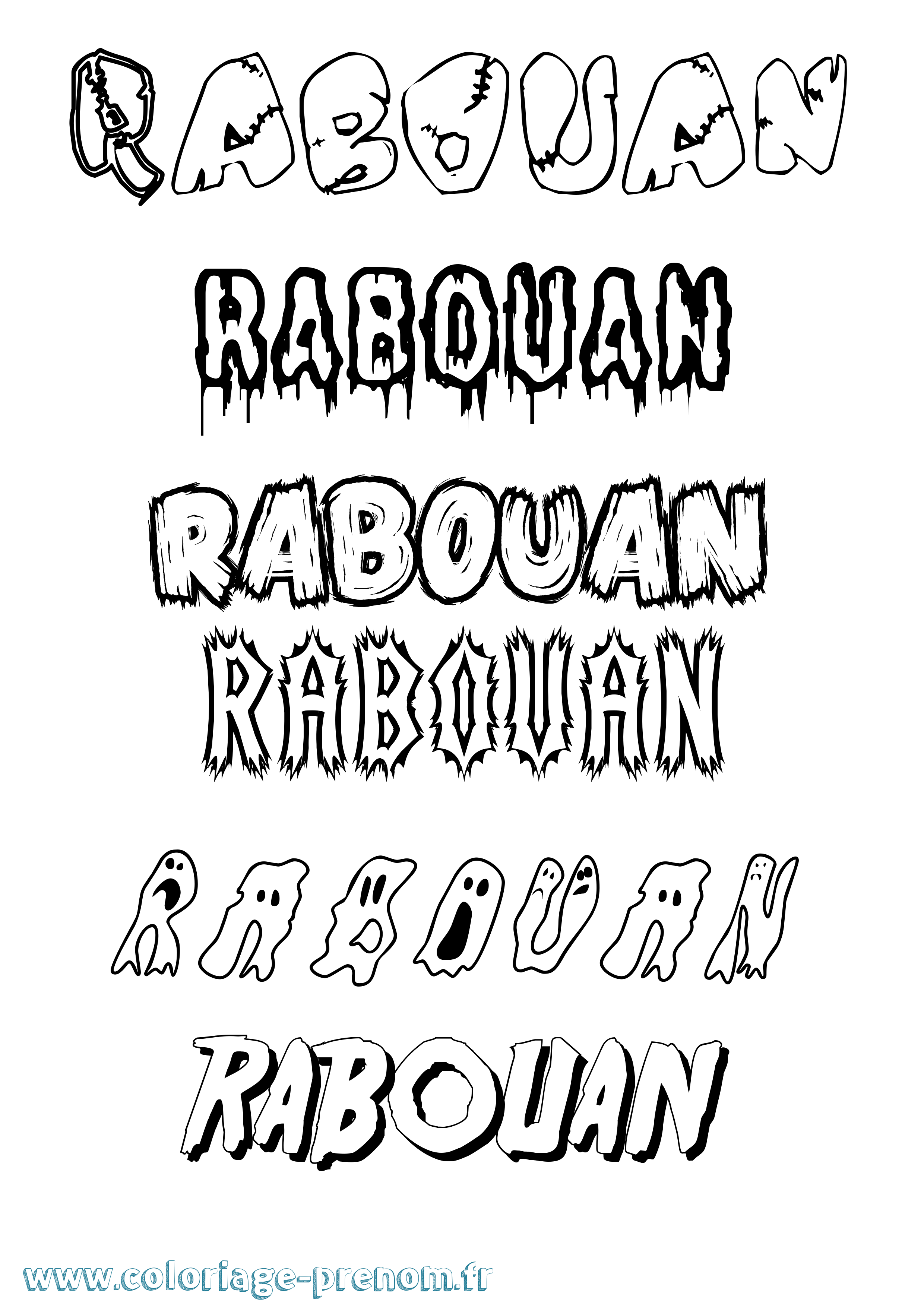 Coloriage prénom Rabouan Frisson