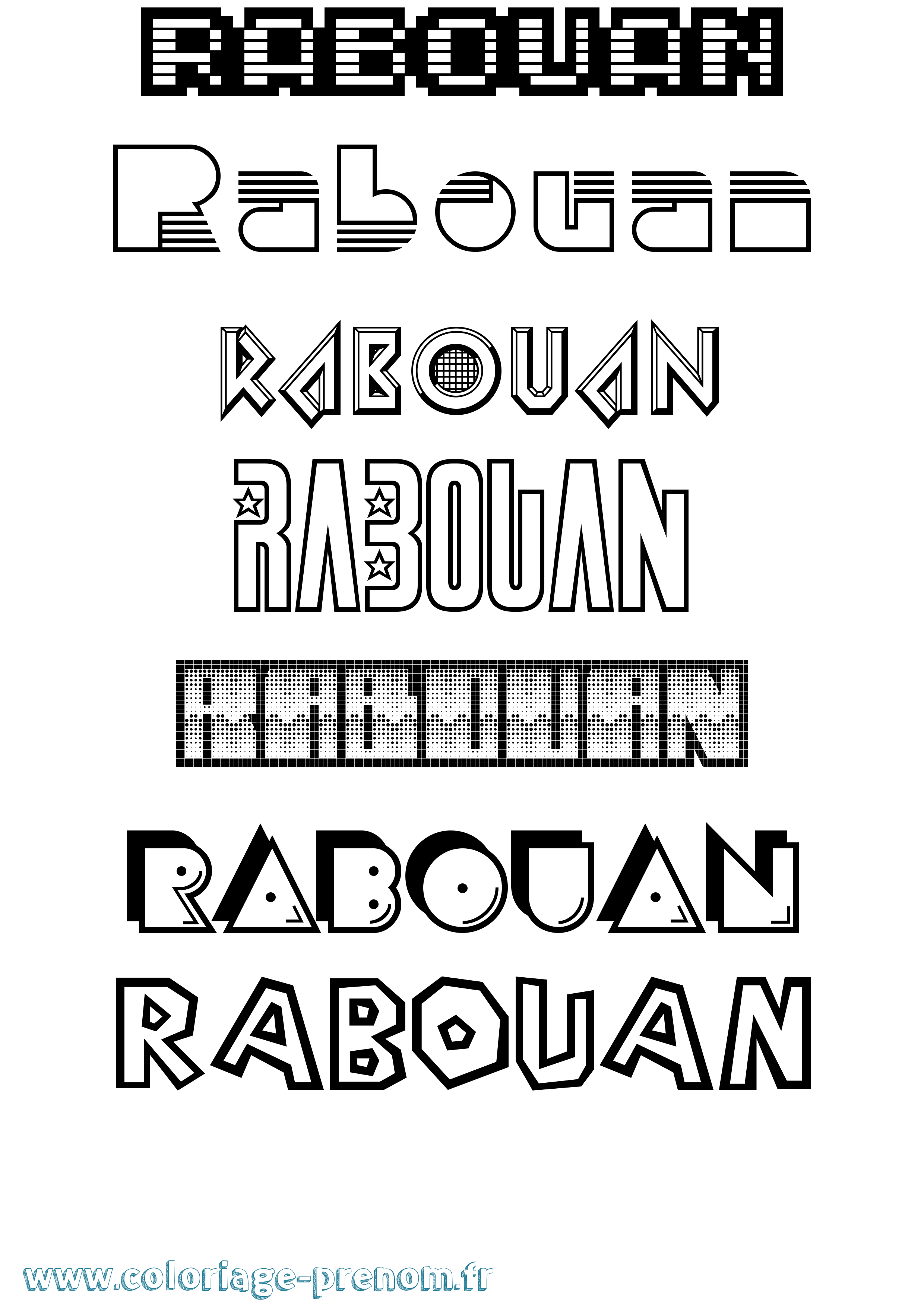 Coloriage prénom Rabouan Jeux Vidéos