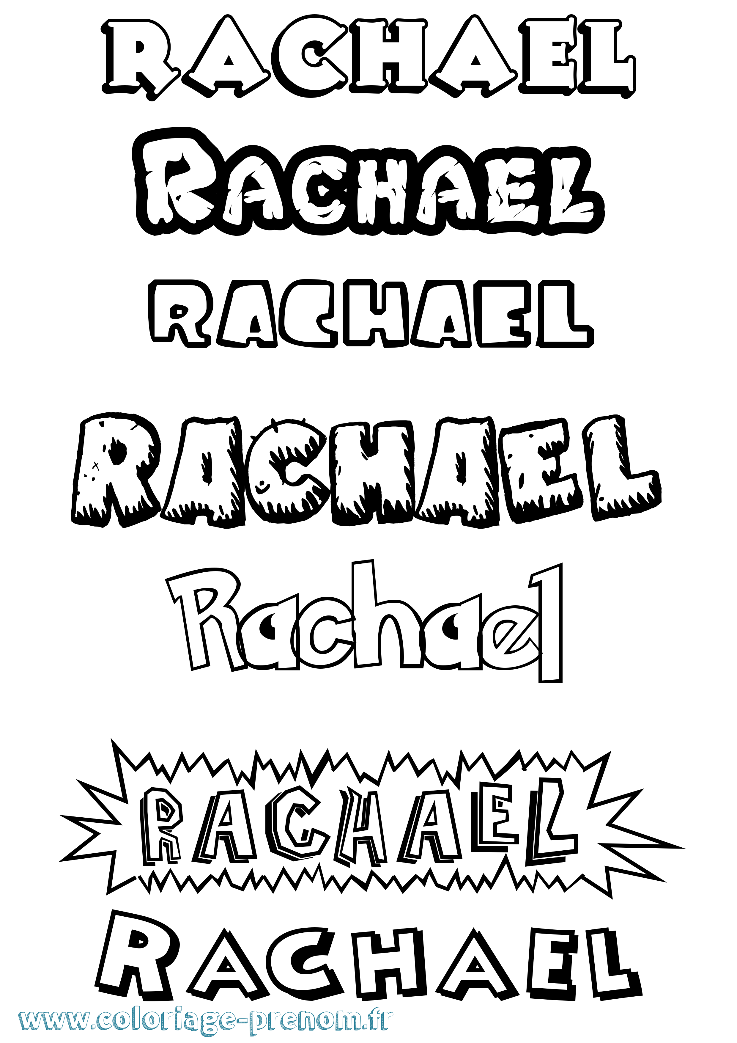 Coloriage prénom Rachael Dessin Animé