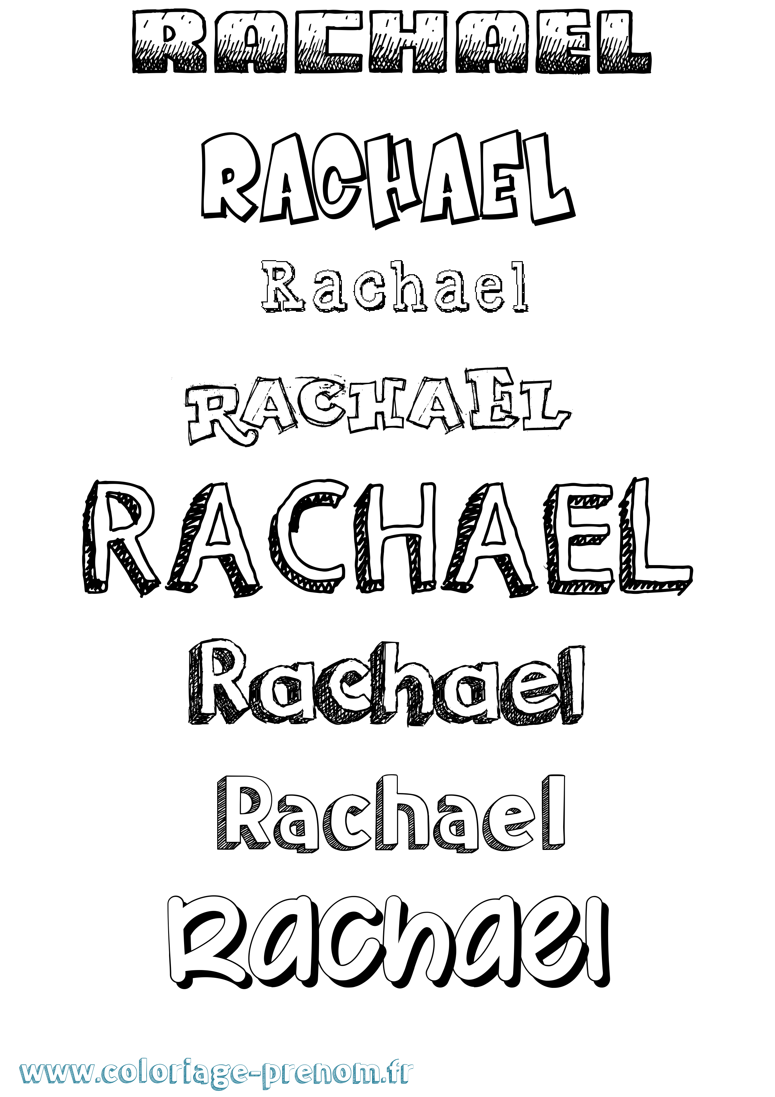 Coloriage Rachael Dessiné Coloriage prénom Rachael Dessiné