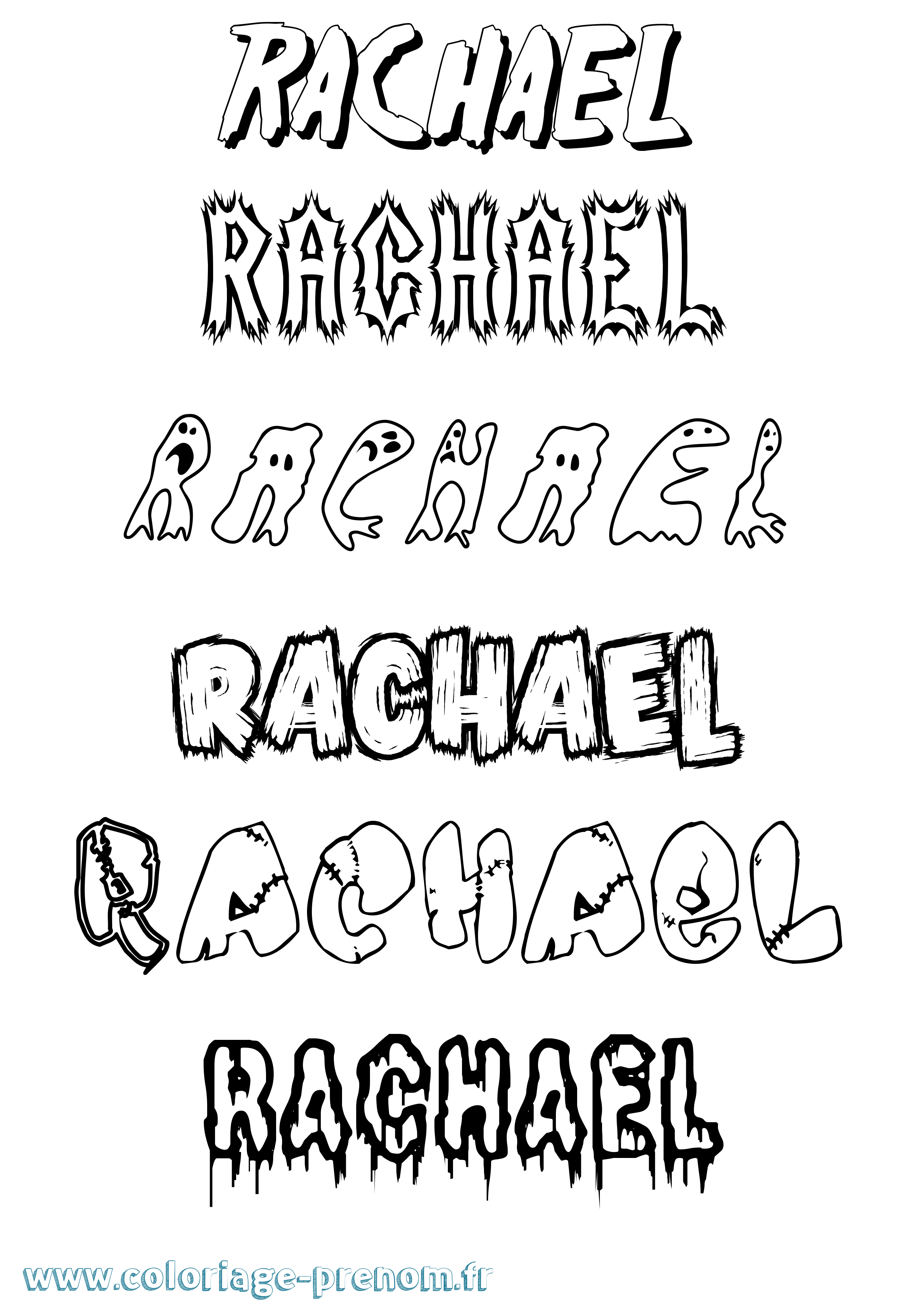 Coloriage prénom Rachael Frisson