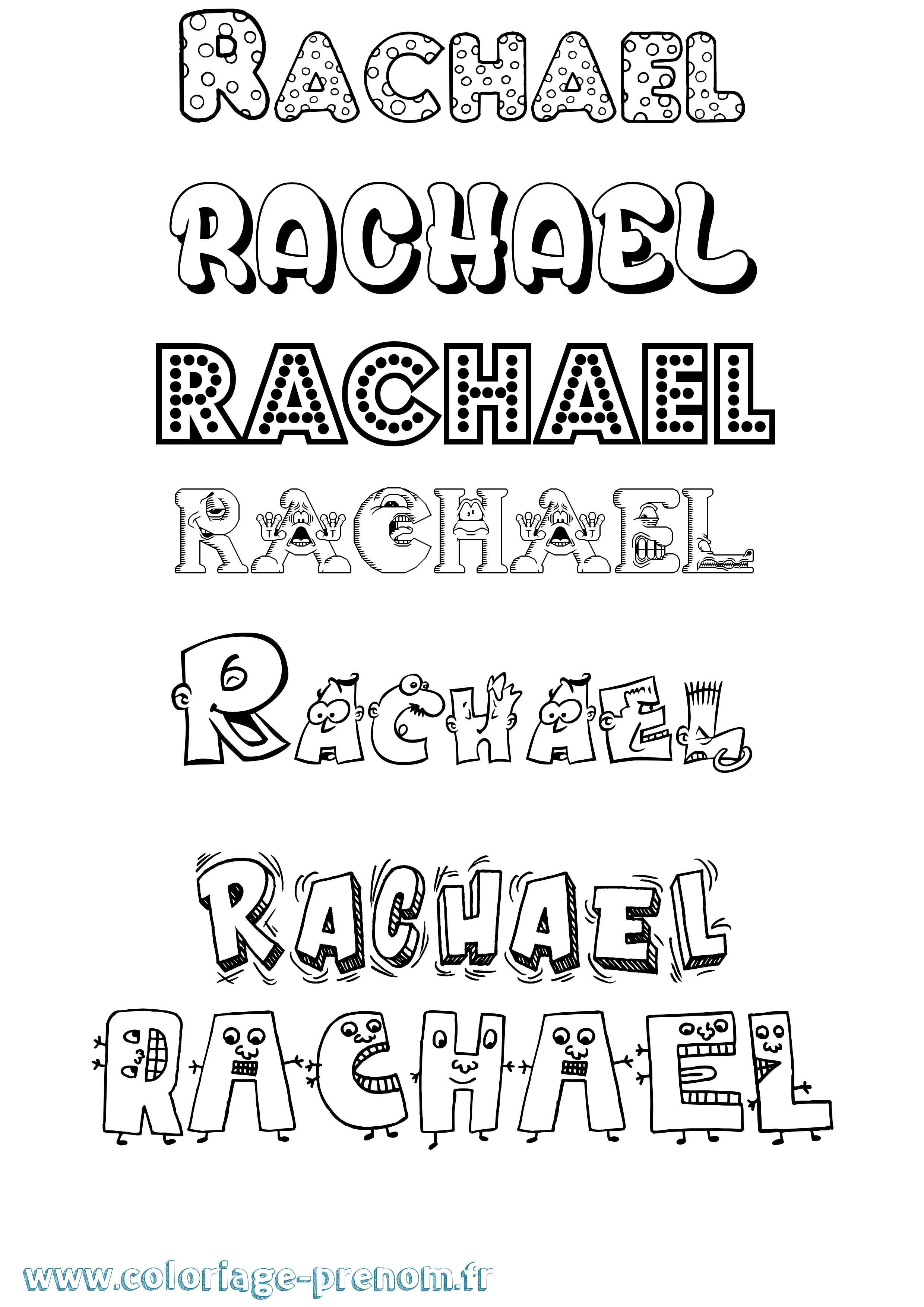 Coloriage prénom Rachael Fun