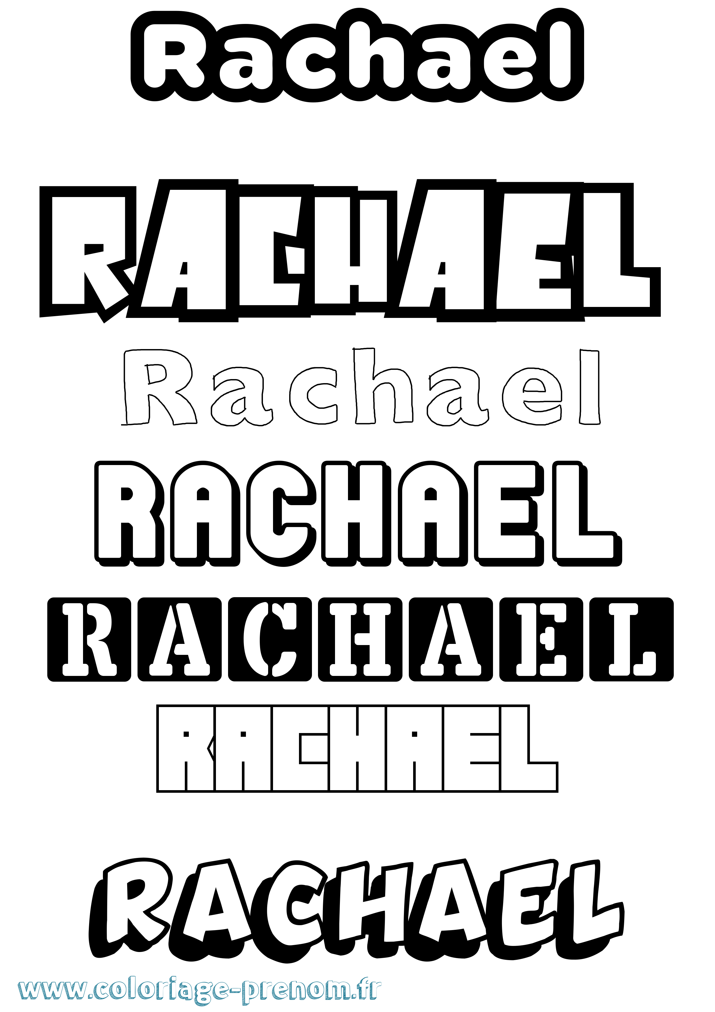 Coloriage prénom Rachael Simple