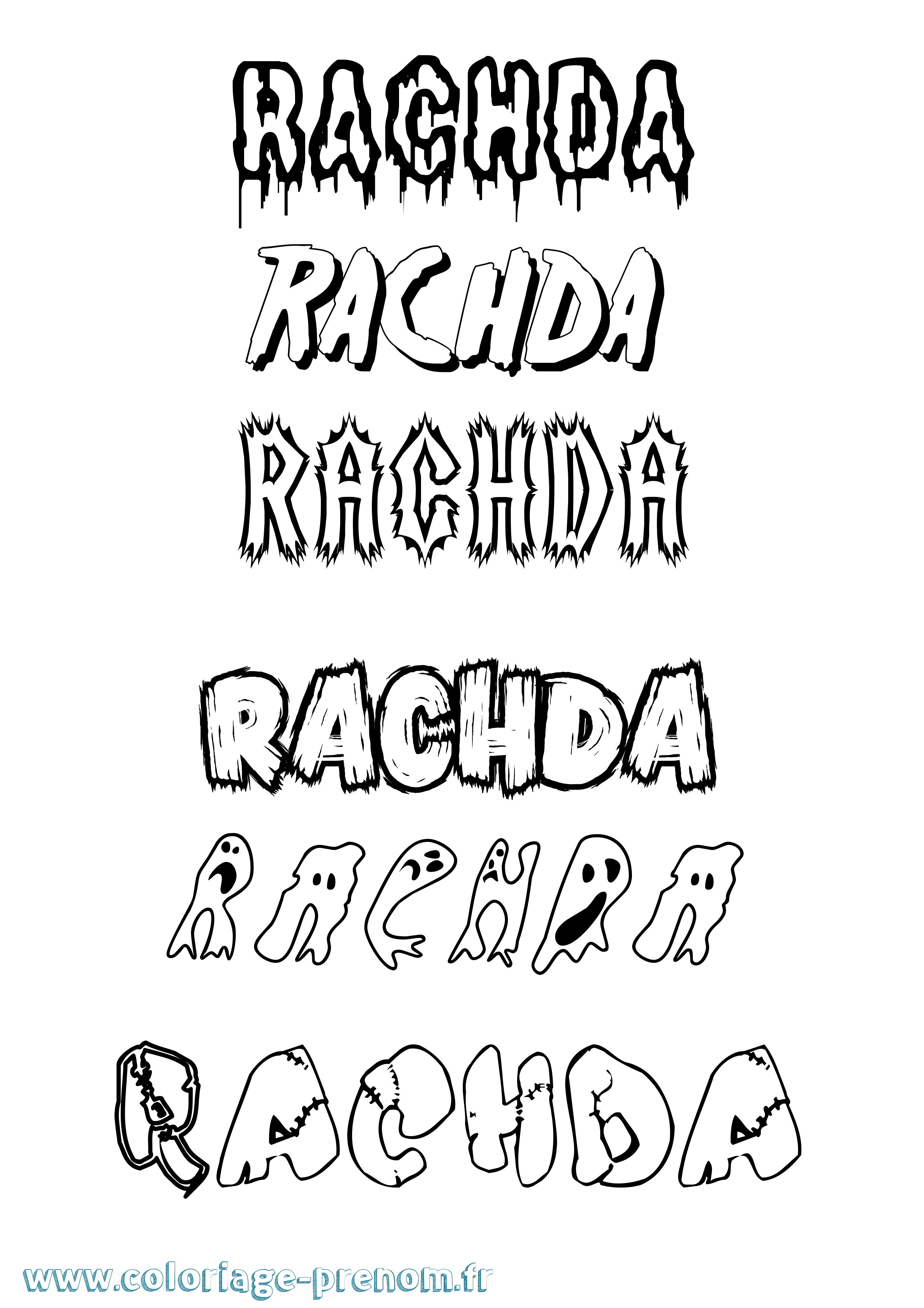 Coloriage Rachda Frisson Coloriage prénom Rachda Frisson