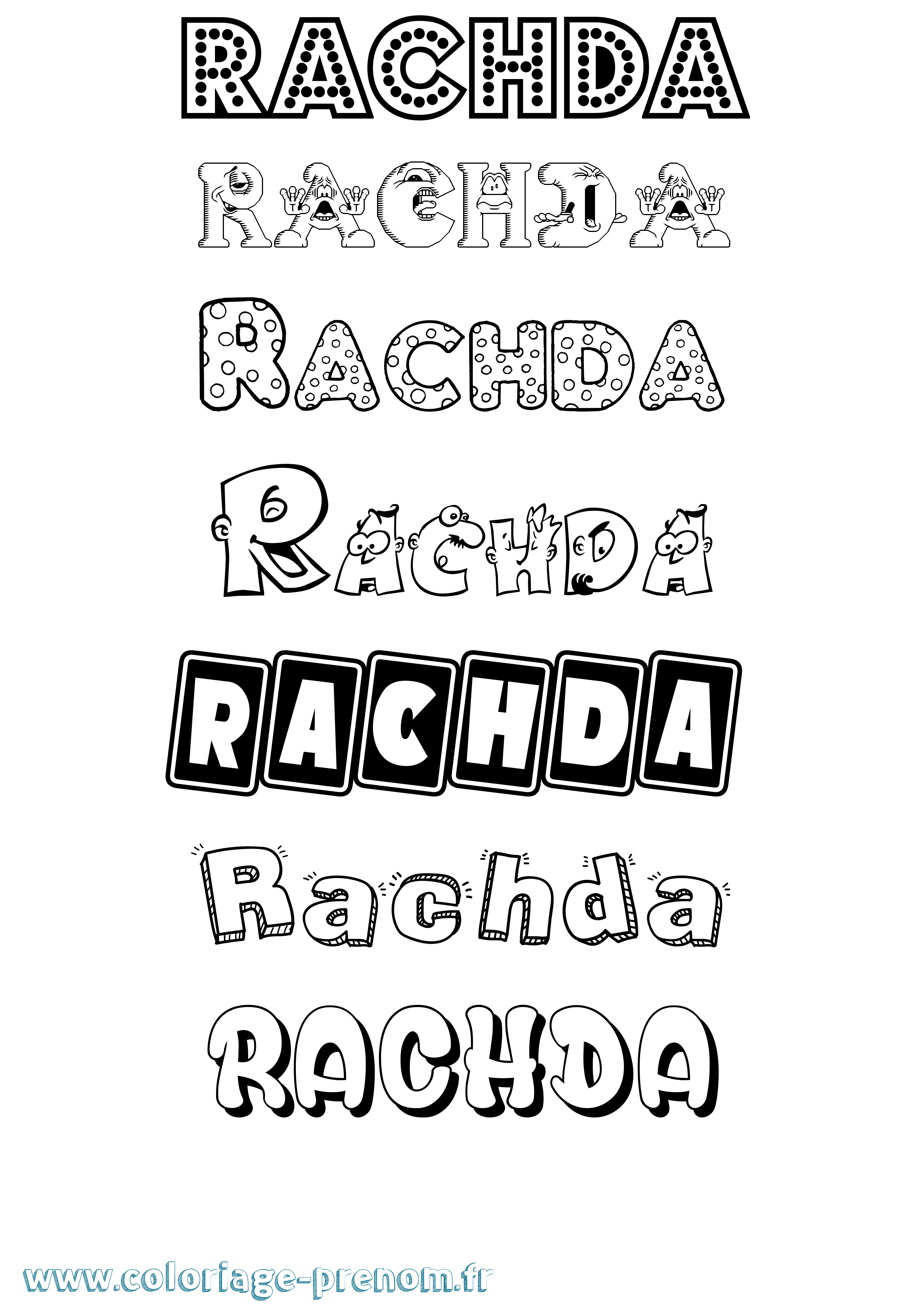 Coloriage Rachda Fun Coloriage prénom Rachda Fun