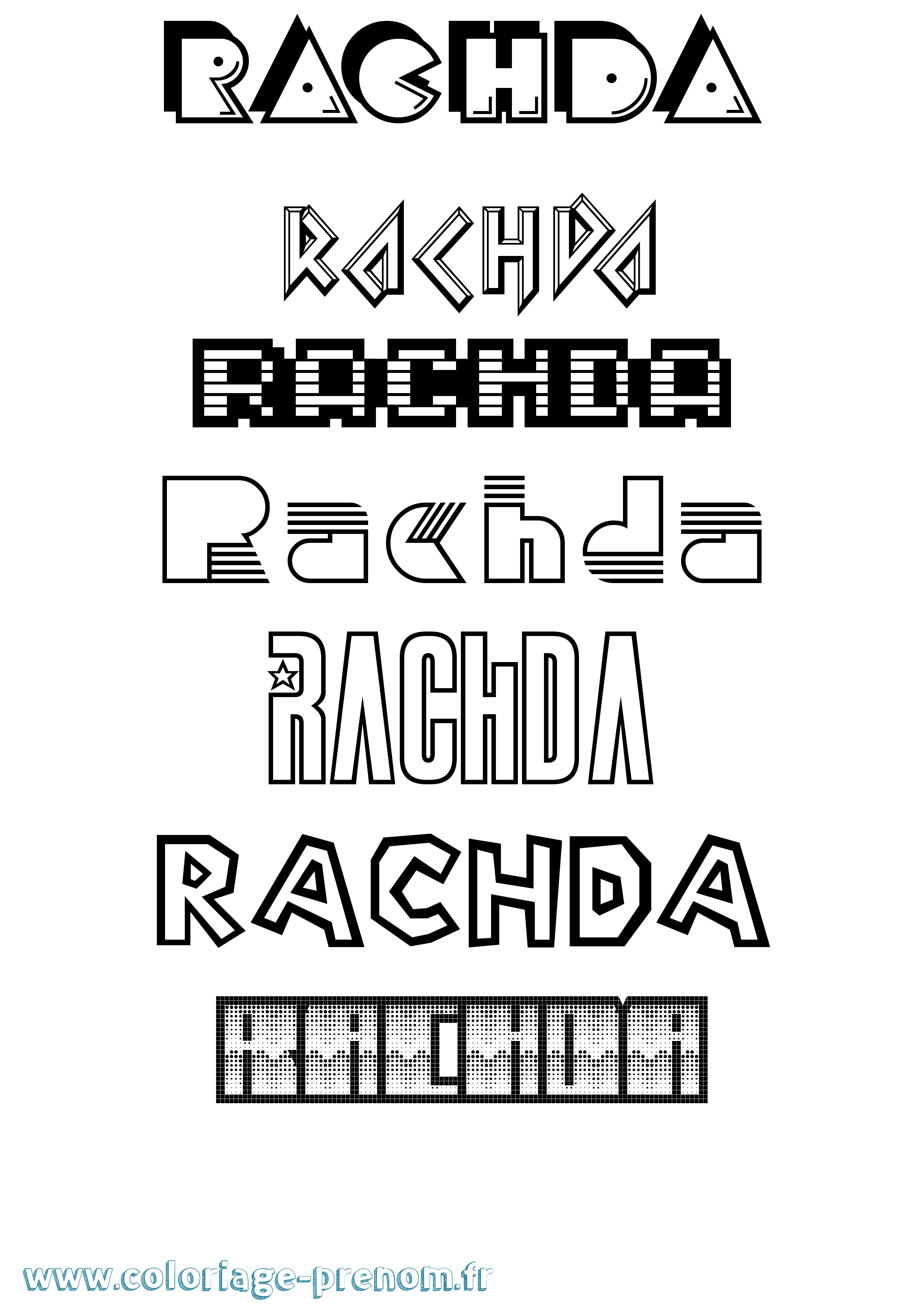 Coloriage Rachda Jeux Vidéos Coloriage prénom Rachda Jeux Vidéos