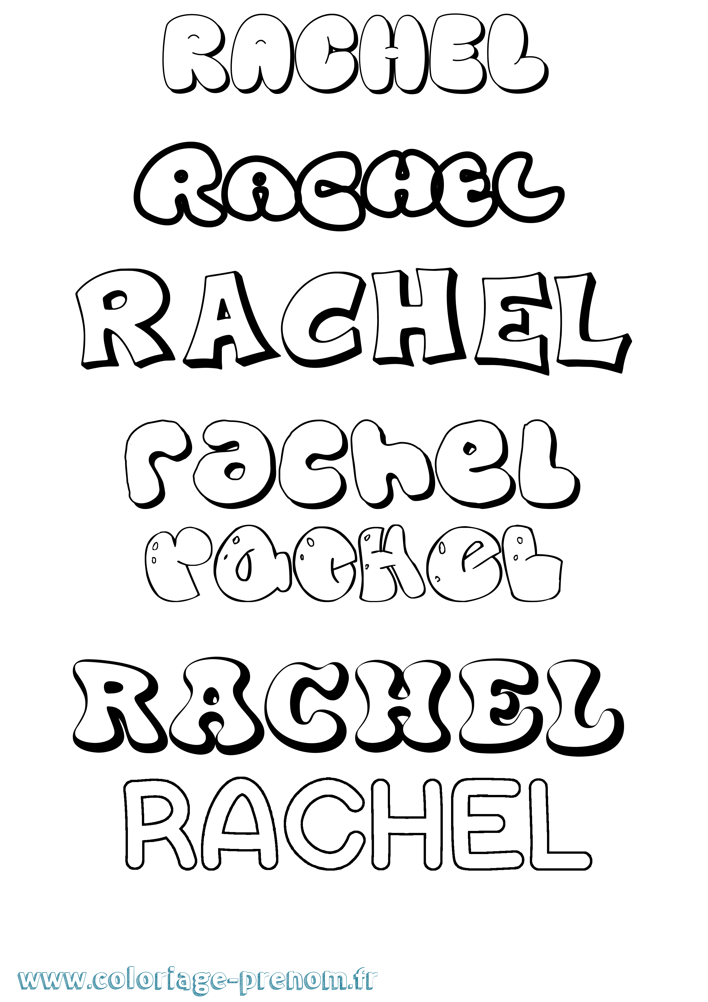 Coloriage Rachel Coloriage prénom Rachel
