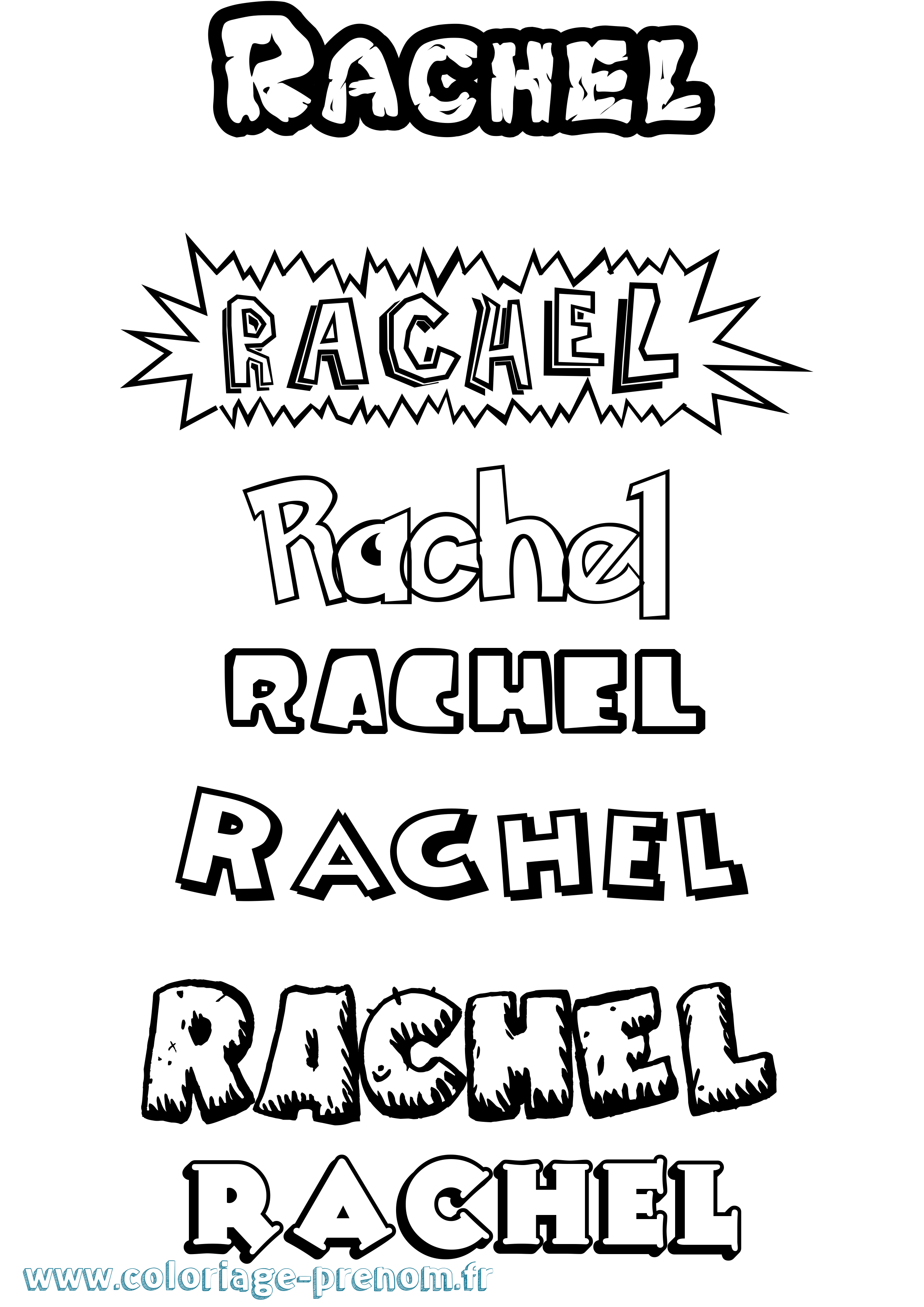Coloriage Rachel Coloriage prénom Rachel
