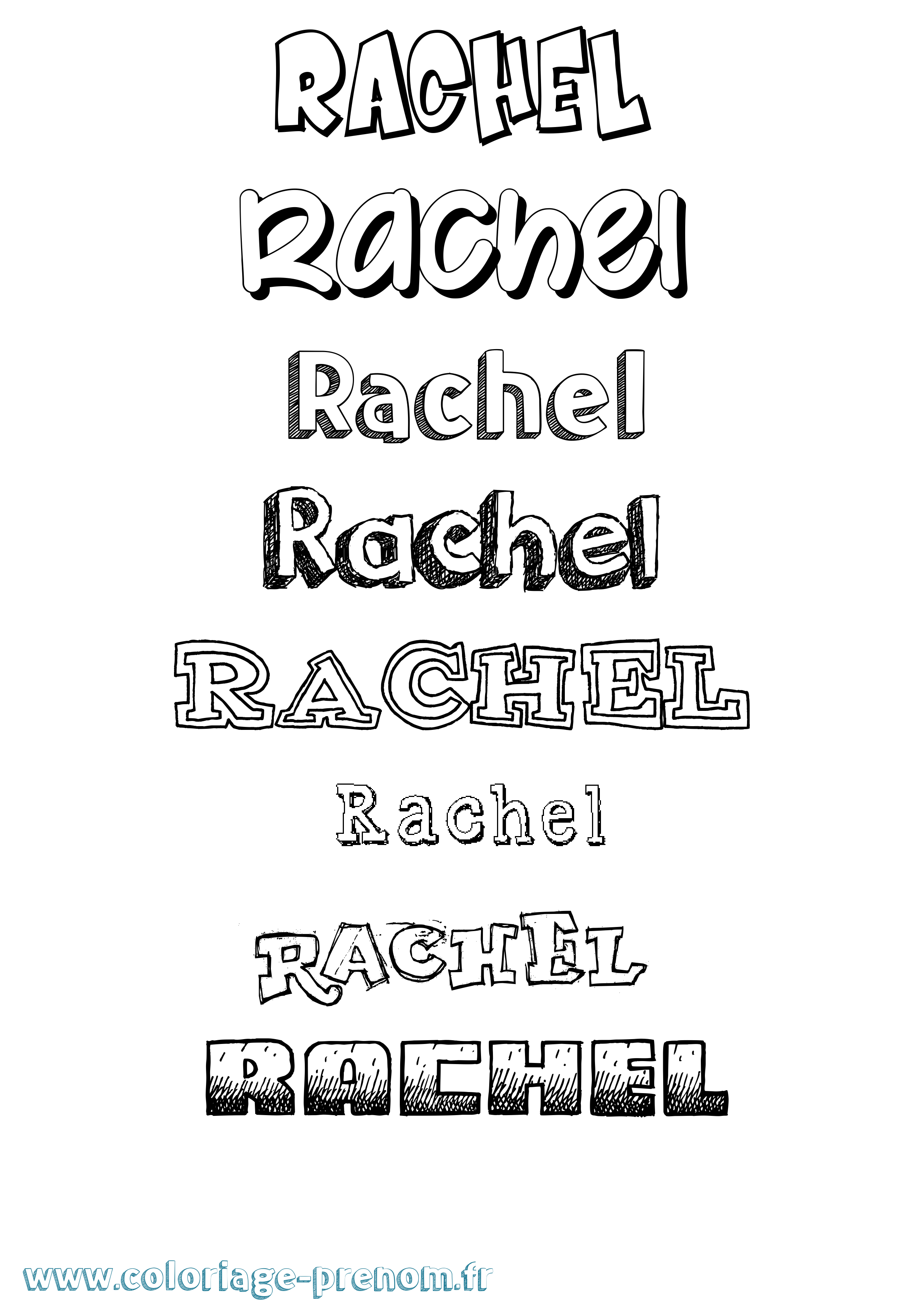 Coloriage Rachel Coloriage prénom Rachel