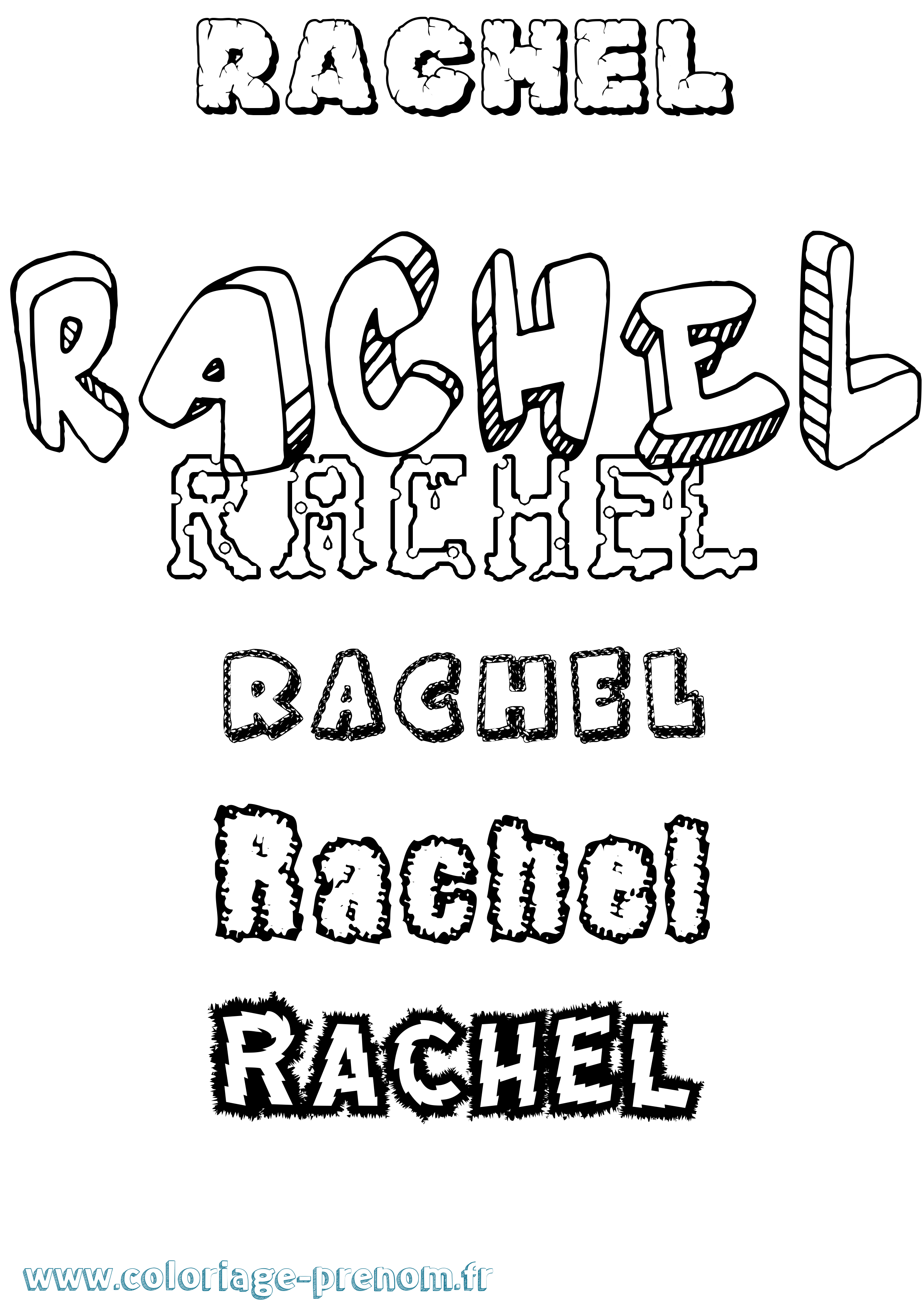 Coloriage Rachel Coloriage prénom Rachel