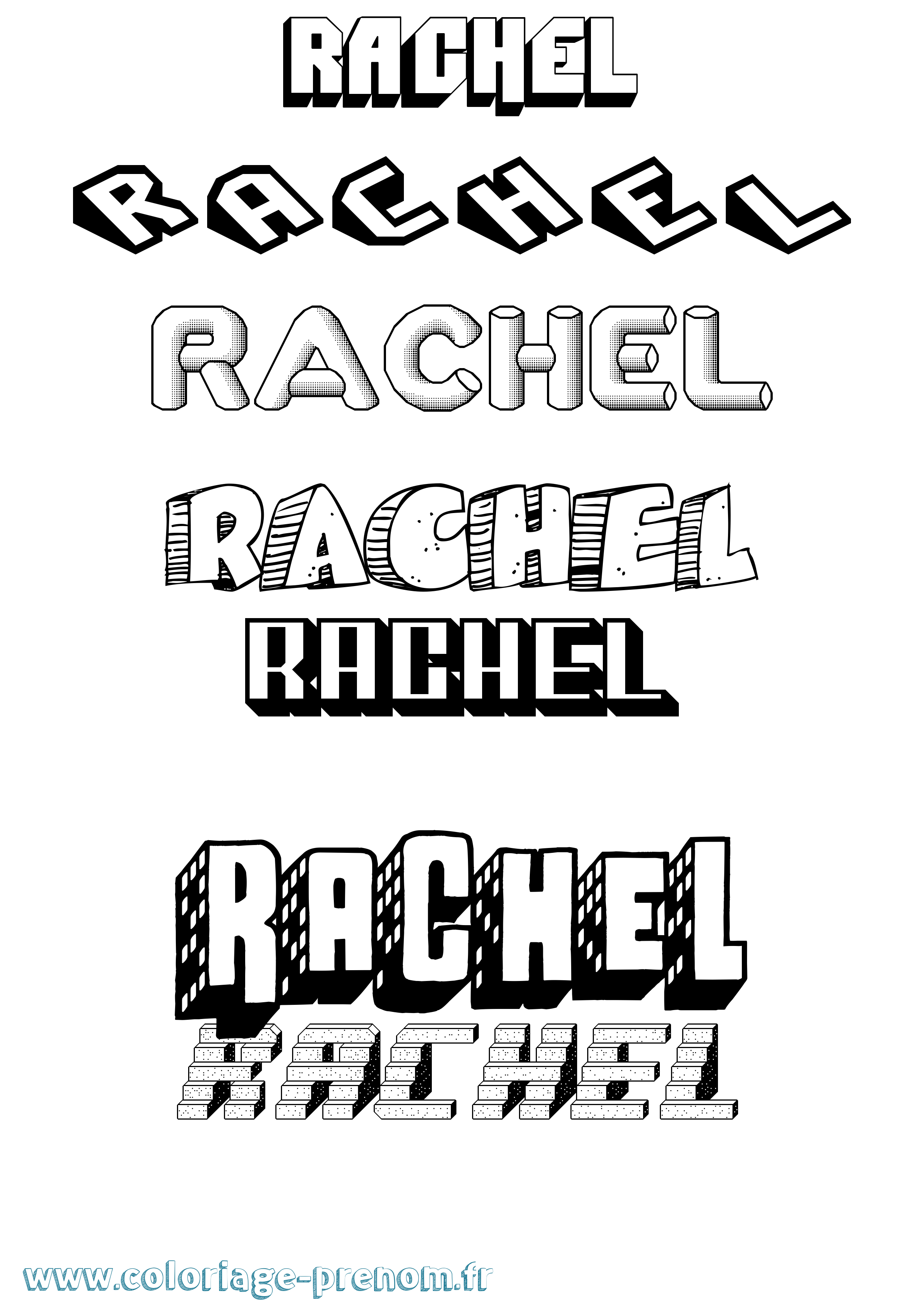 Coloriage Rachel Coloriage prénom Rachel
