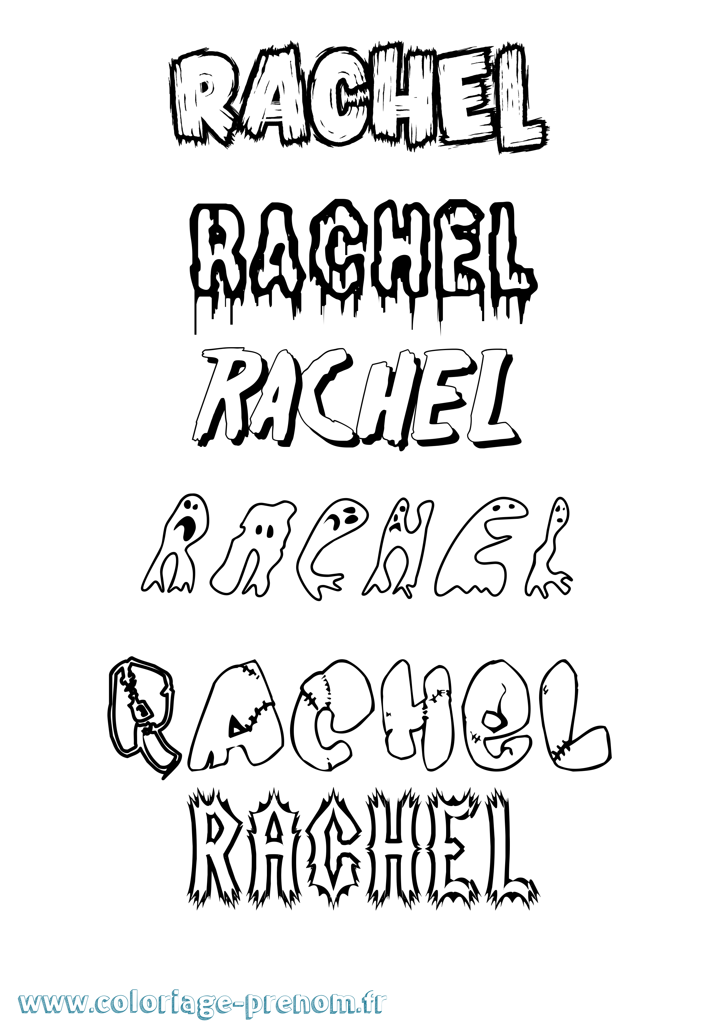Coloriage Rachel Coloriage prénom Rachel