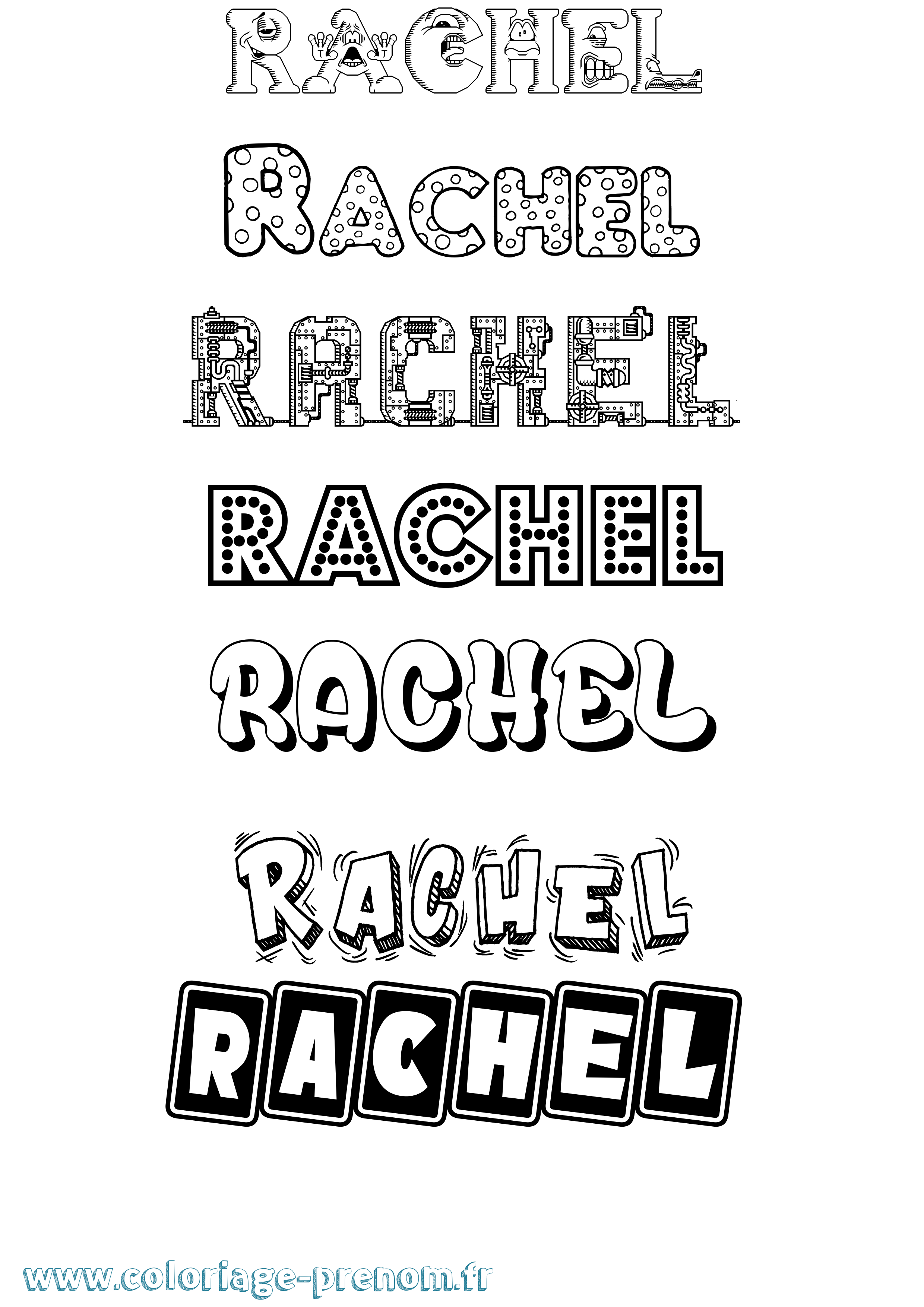 Coloriage Rachel Coloriage prénom Rachel