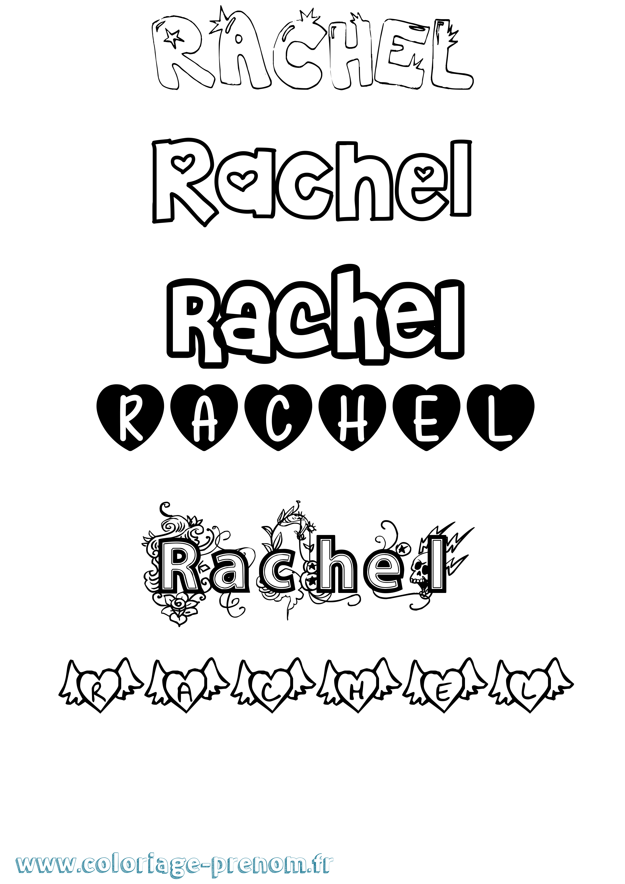 Coloriage Rachel Coloriage prénom Rachel