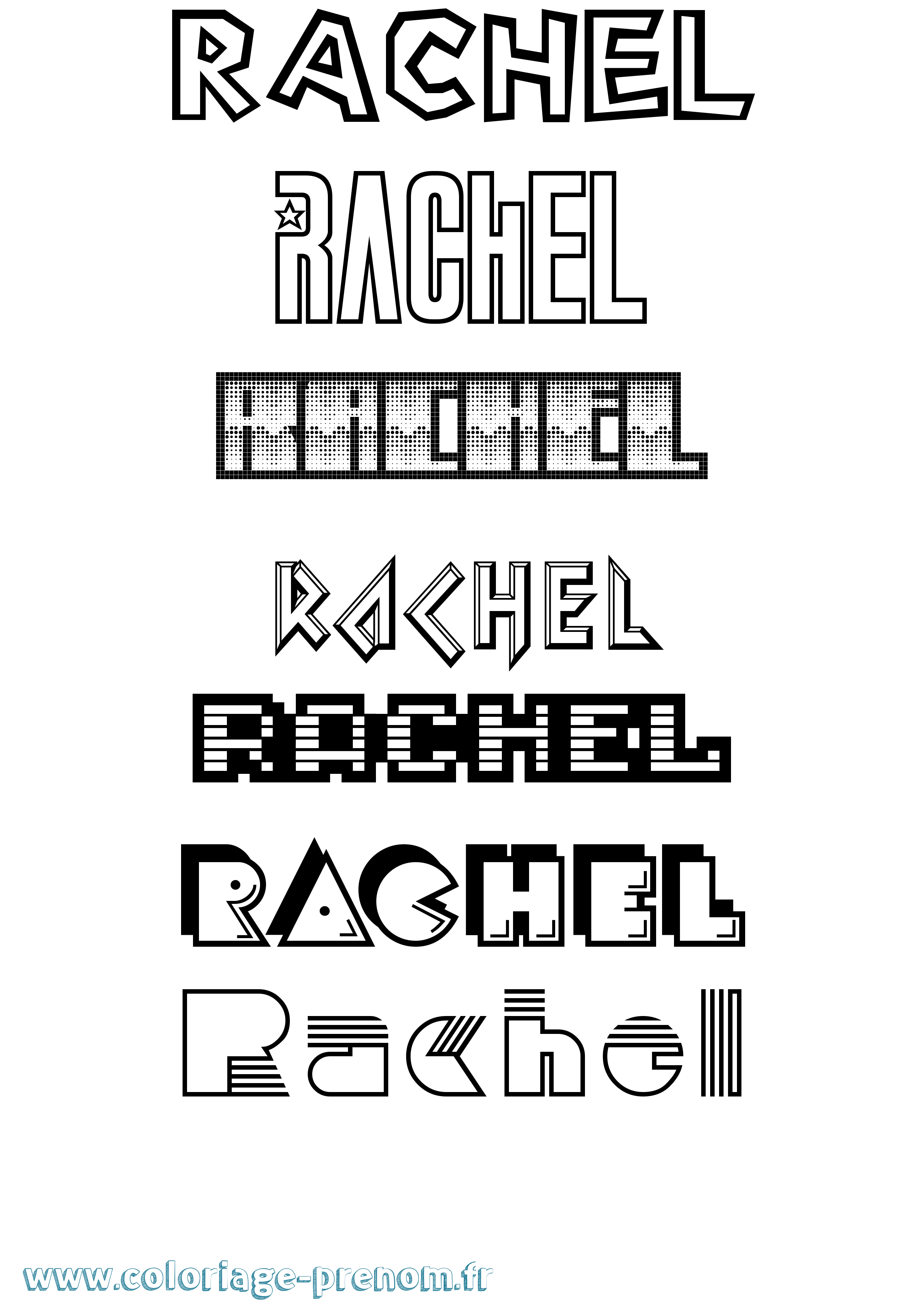 Coloriage Rachel Coloriage prénom Rachel