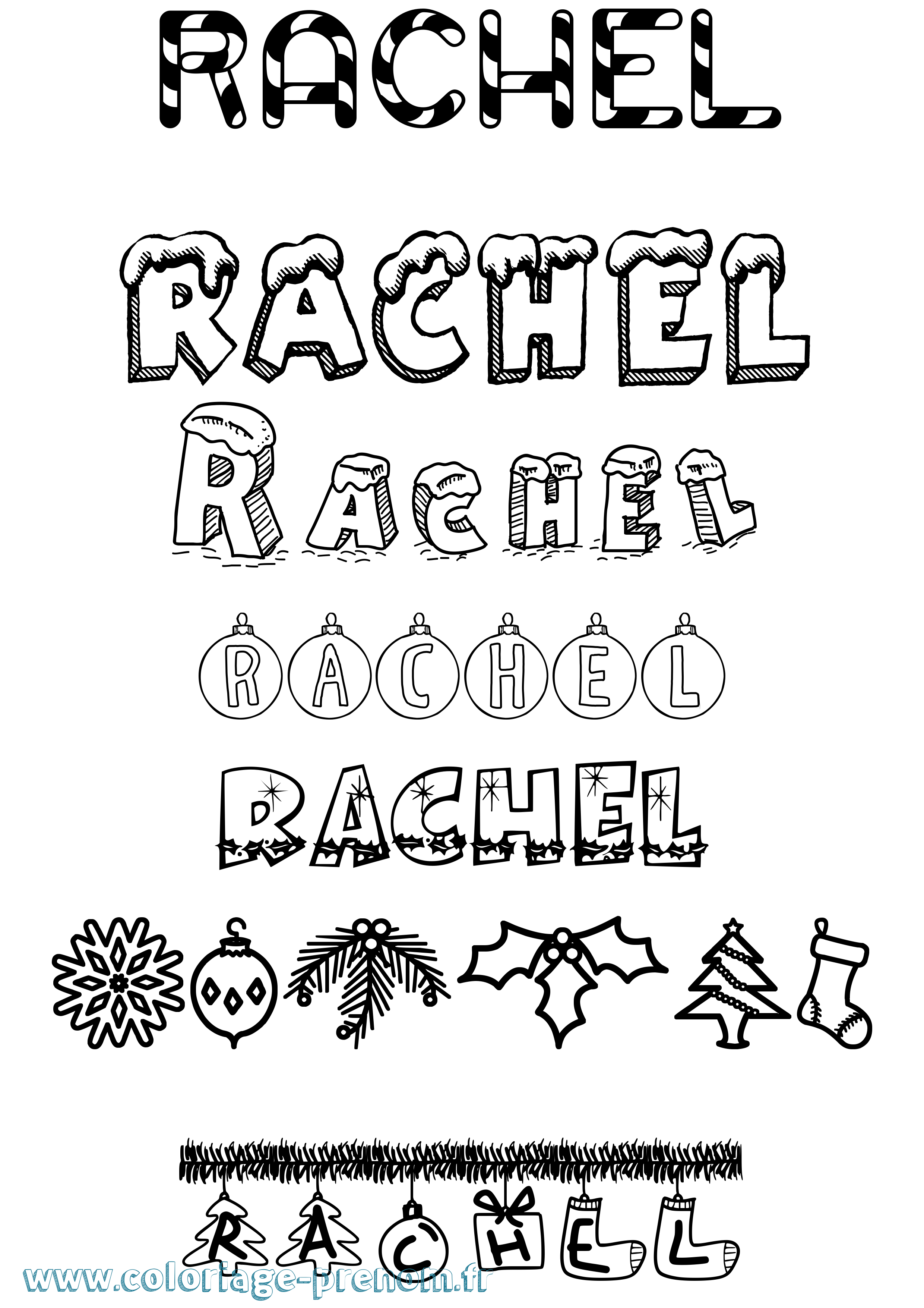 Coloriage Rachel Coloriage prénom Rachel