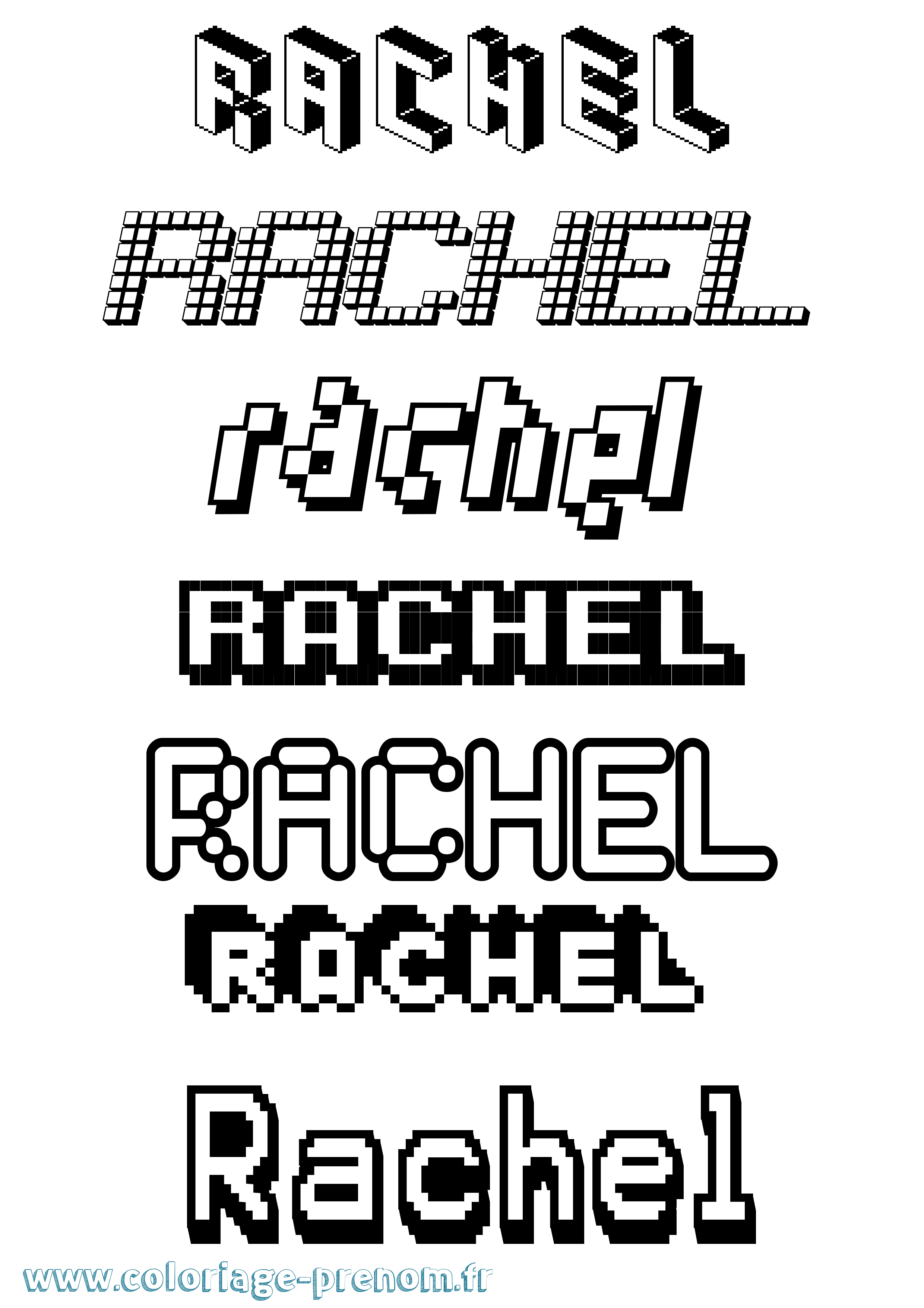 Coloriage Rachel Coloriage prénom Rachel