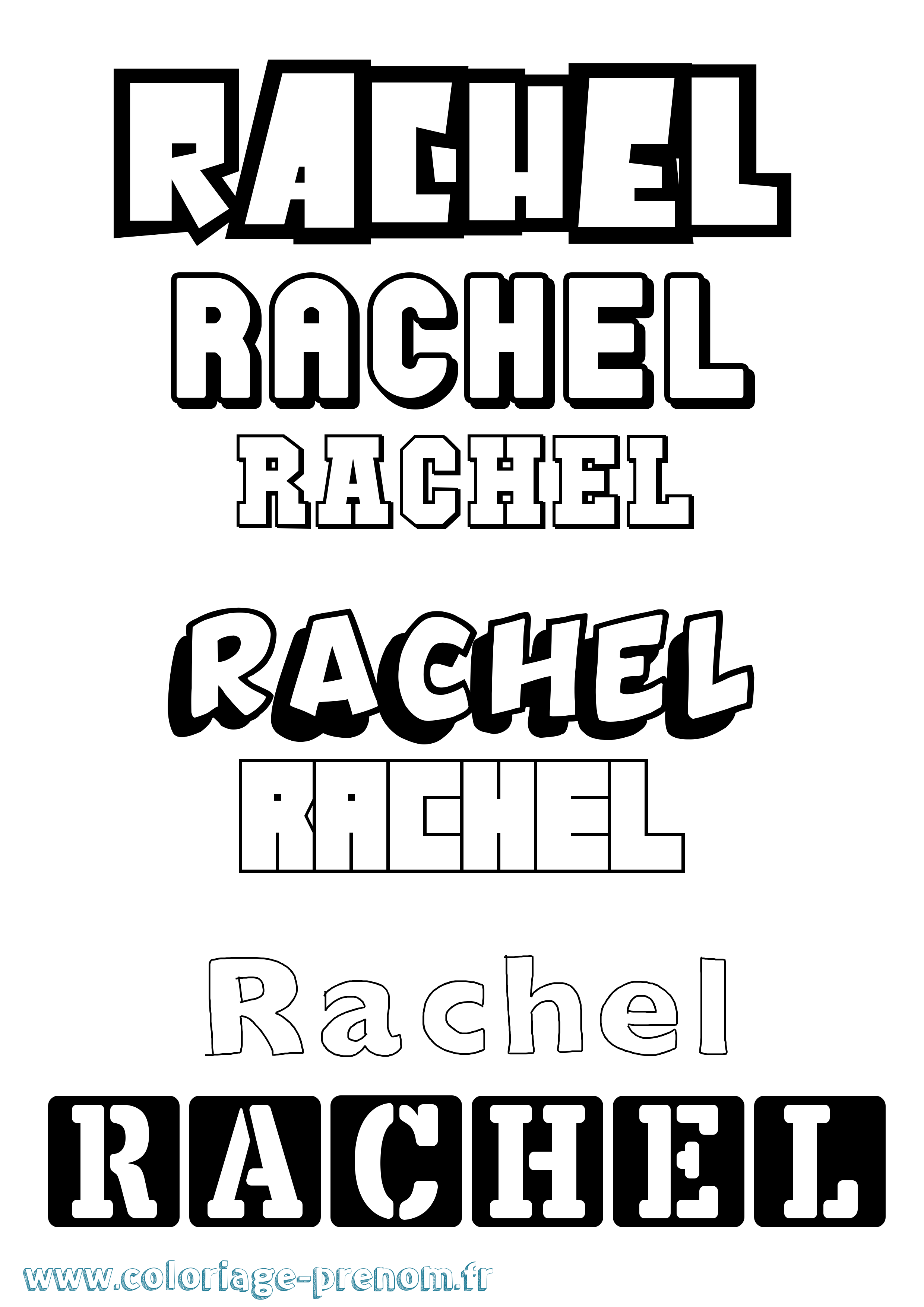 Coloriage Rachel Coloriage prénom Rachel