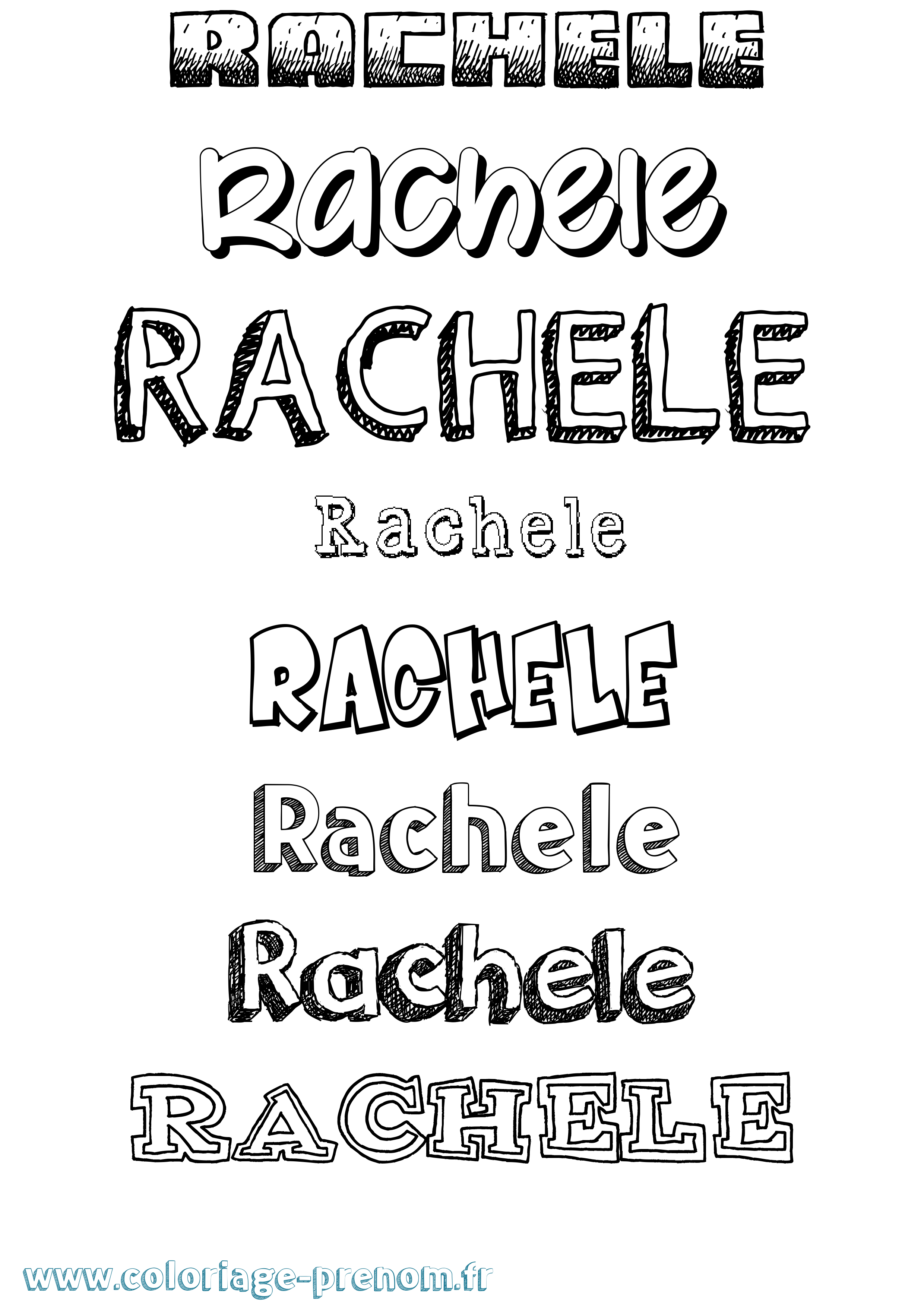 Coloriage prénom Rachele Dessiné
