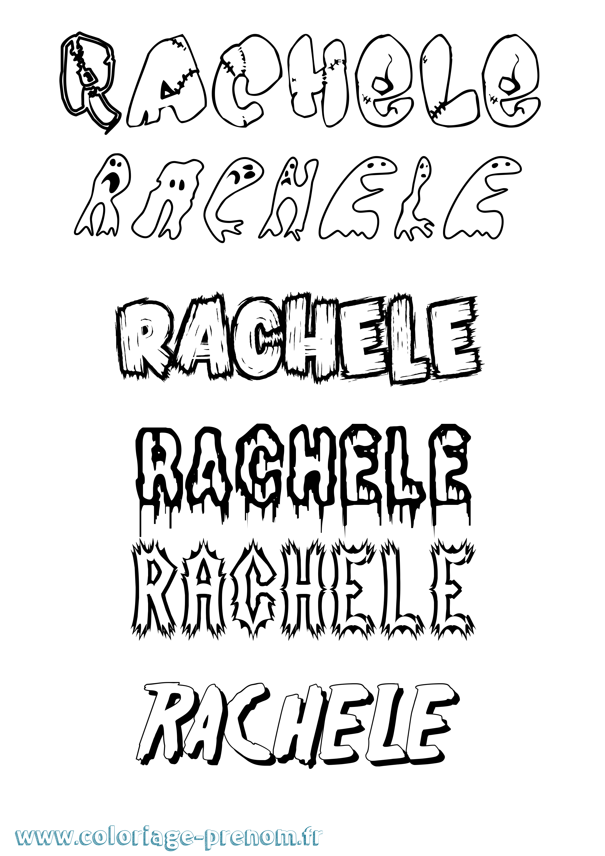 Coloriage prénom Rachele Frisson