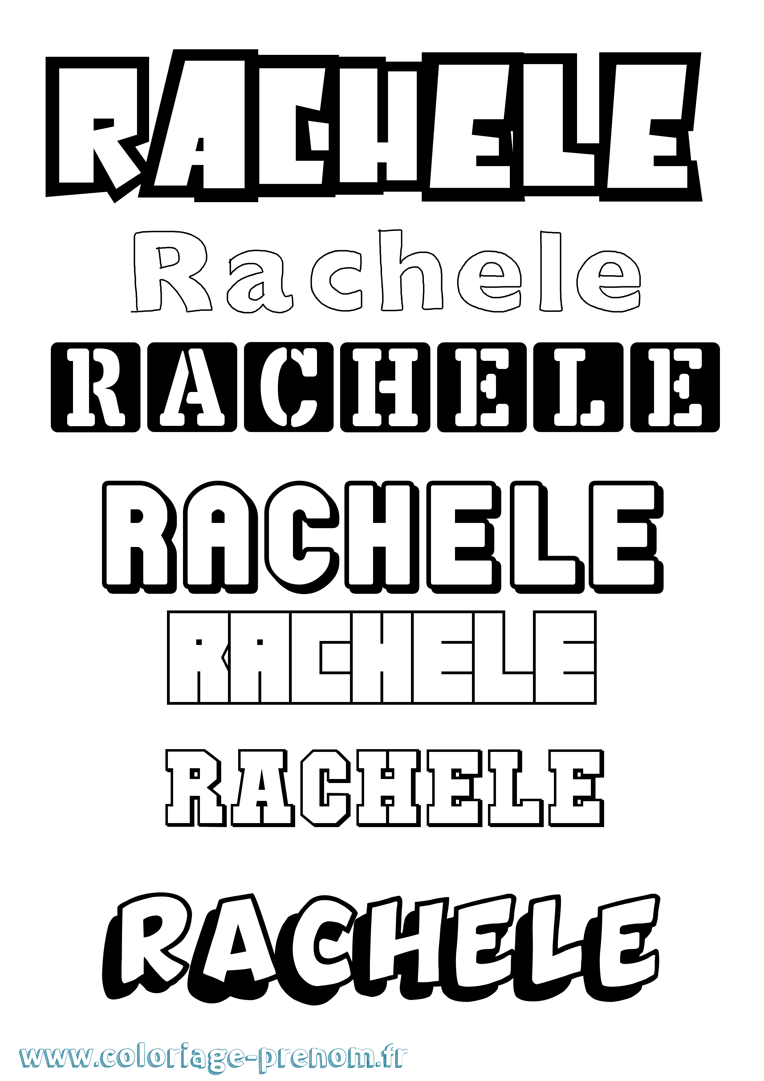 Coloriage prénom Rachele Simple