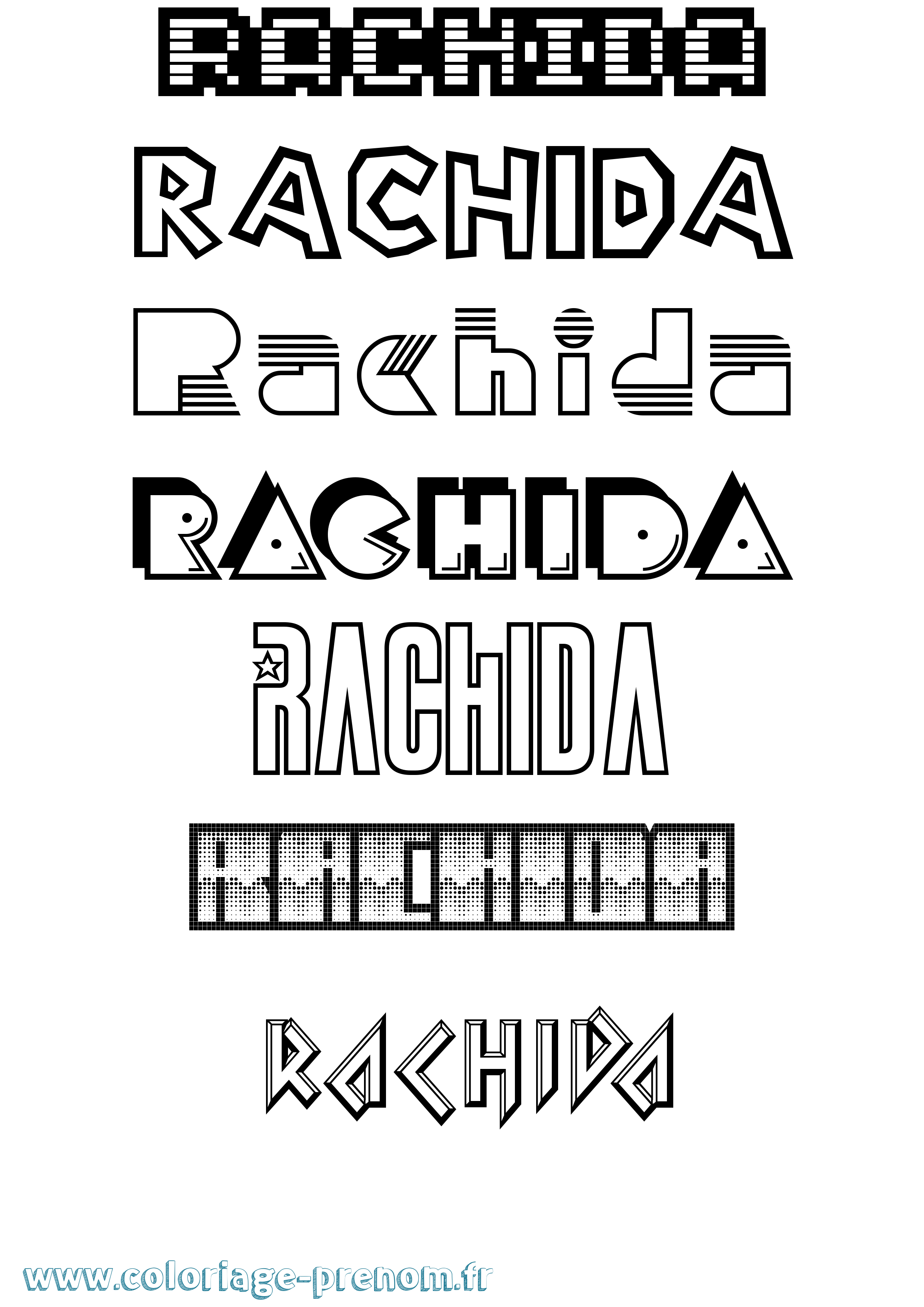 Coloriage prénom Rachida Jeux Vidéos