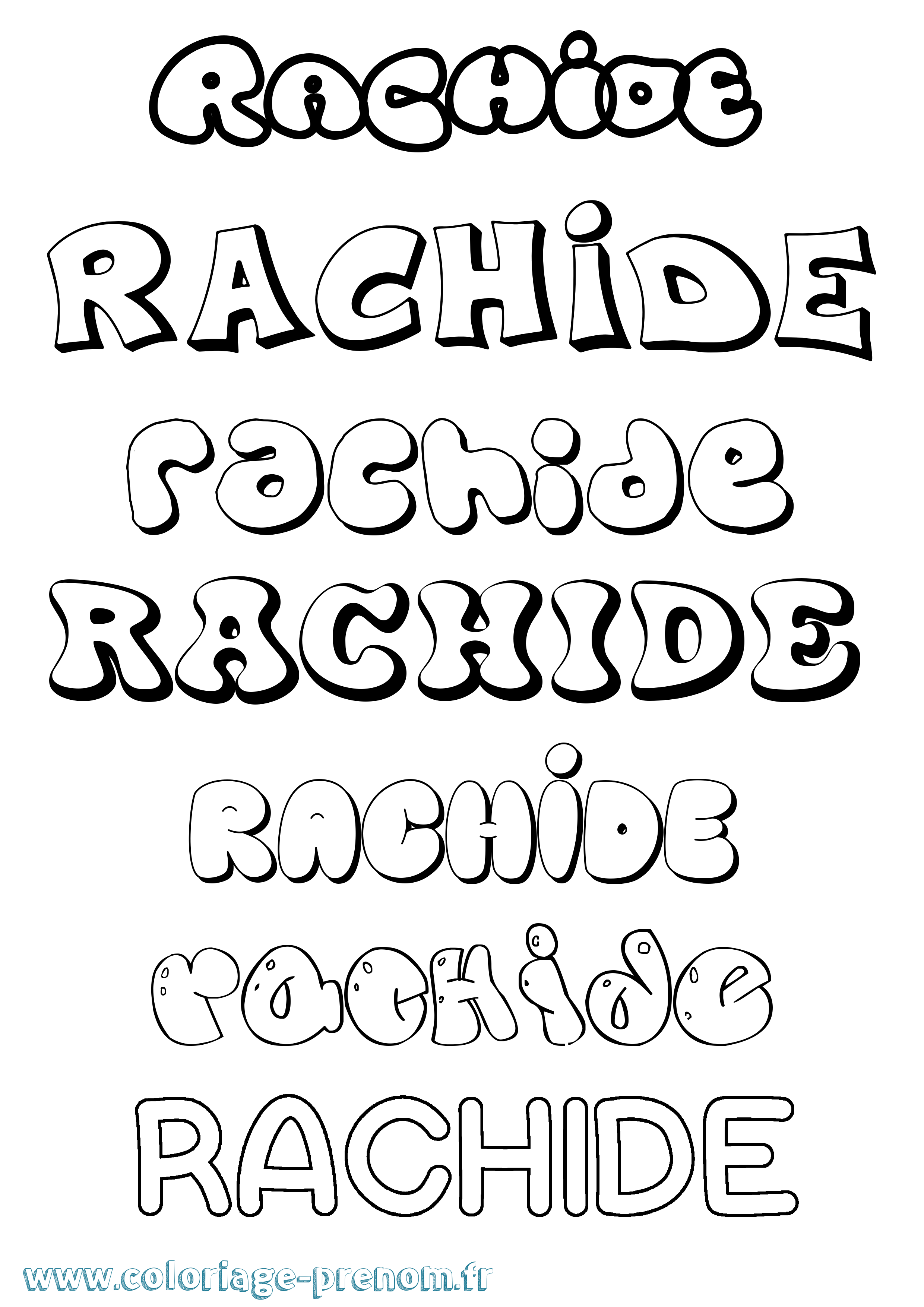 Coloriage Rachide Bubble Coloriage prénom Rachide Bubble