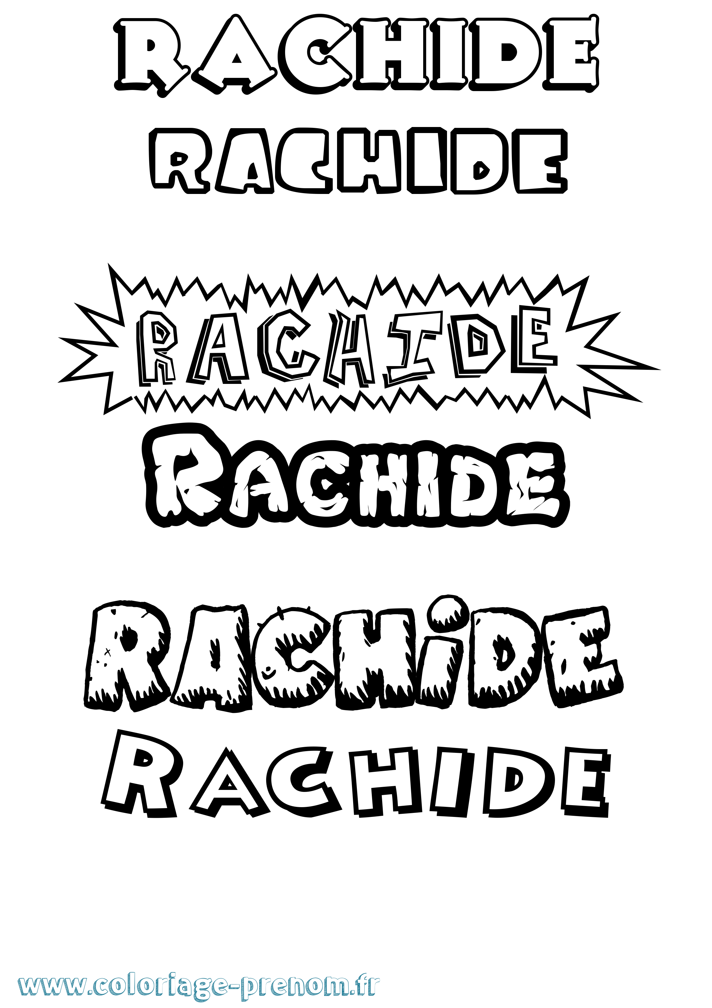 Coloriage Rachide Dessin Animé Coloriage prénom Rachide Dessin Animé