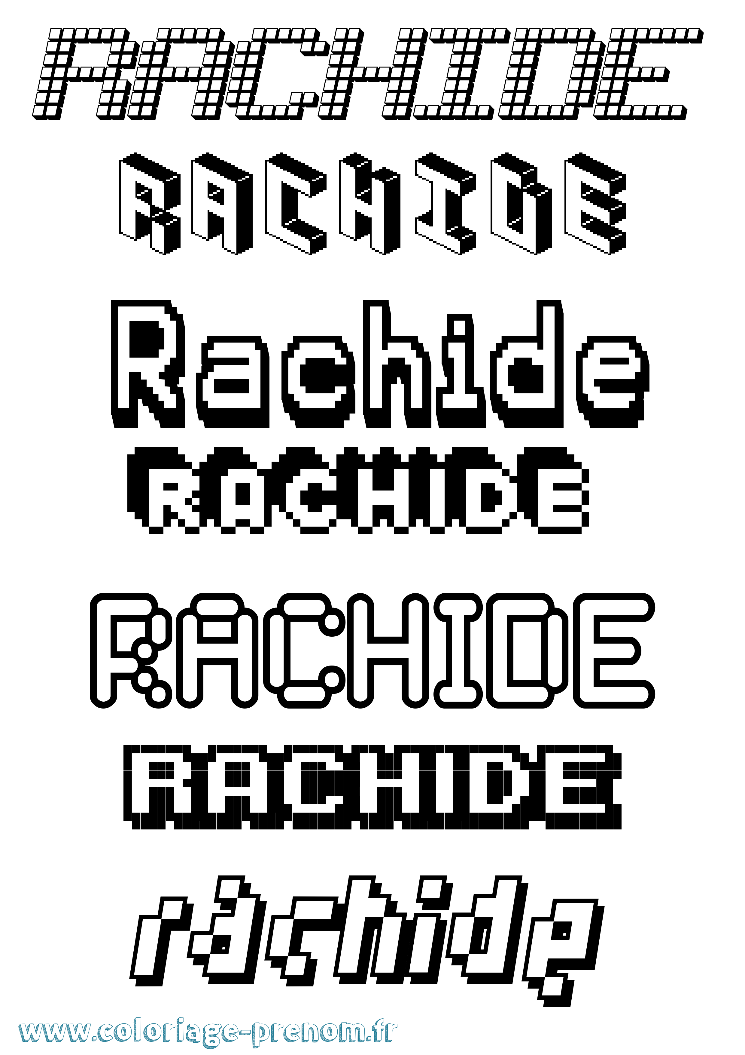 Coloriage Rachide Pixel Coloriage prénom Rachide Pixel