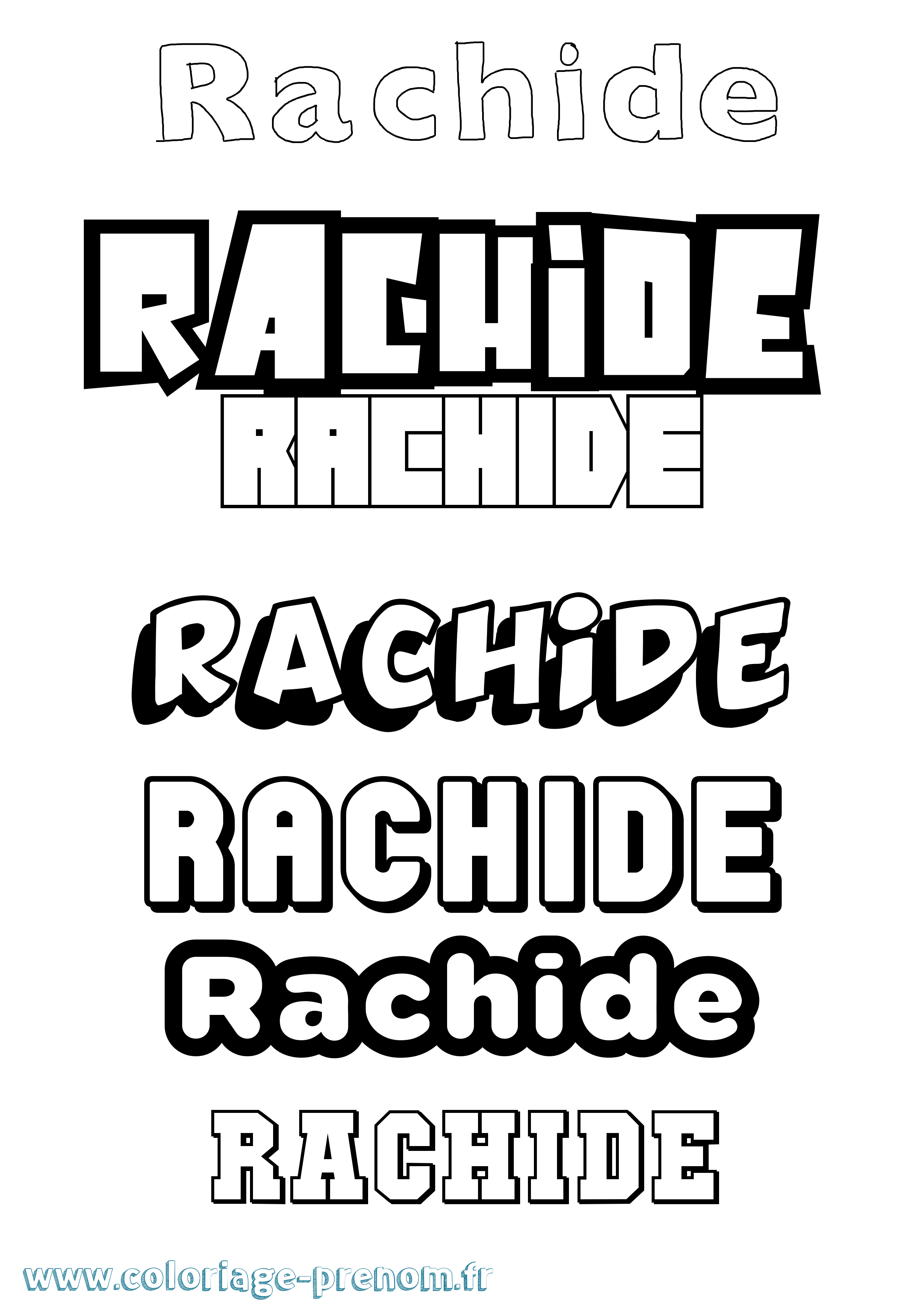 Coloriage Rachide Simple Coloriage prénom Rachide Simple