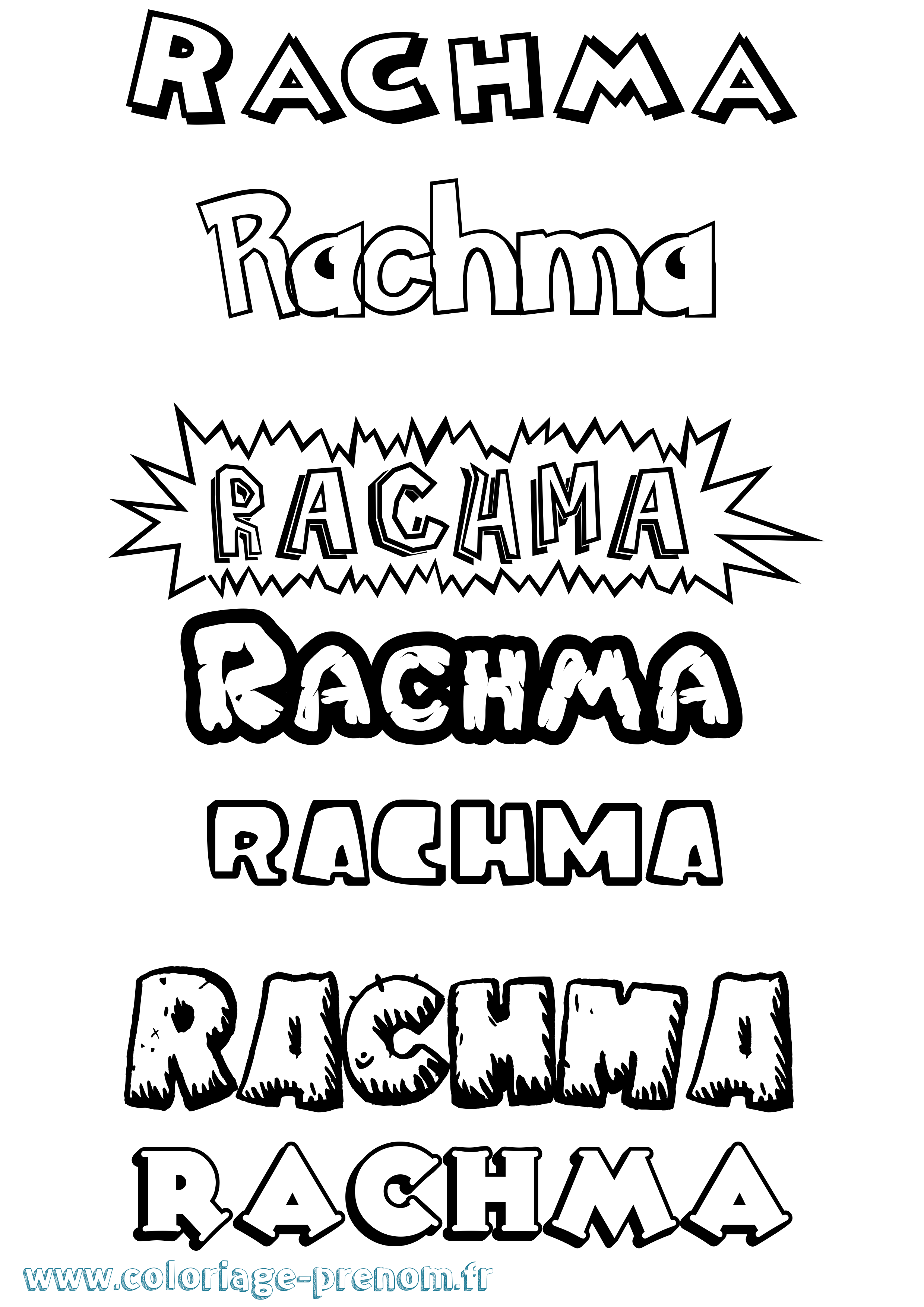 Coloriage Rachma Dessin Animé Coloriage prénom Rachma Dessin Animé