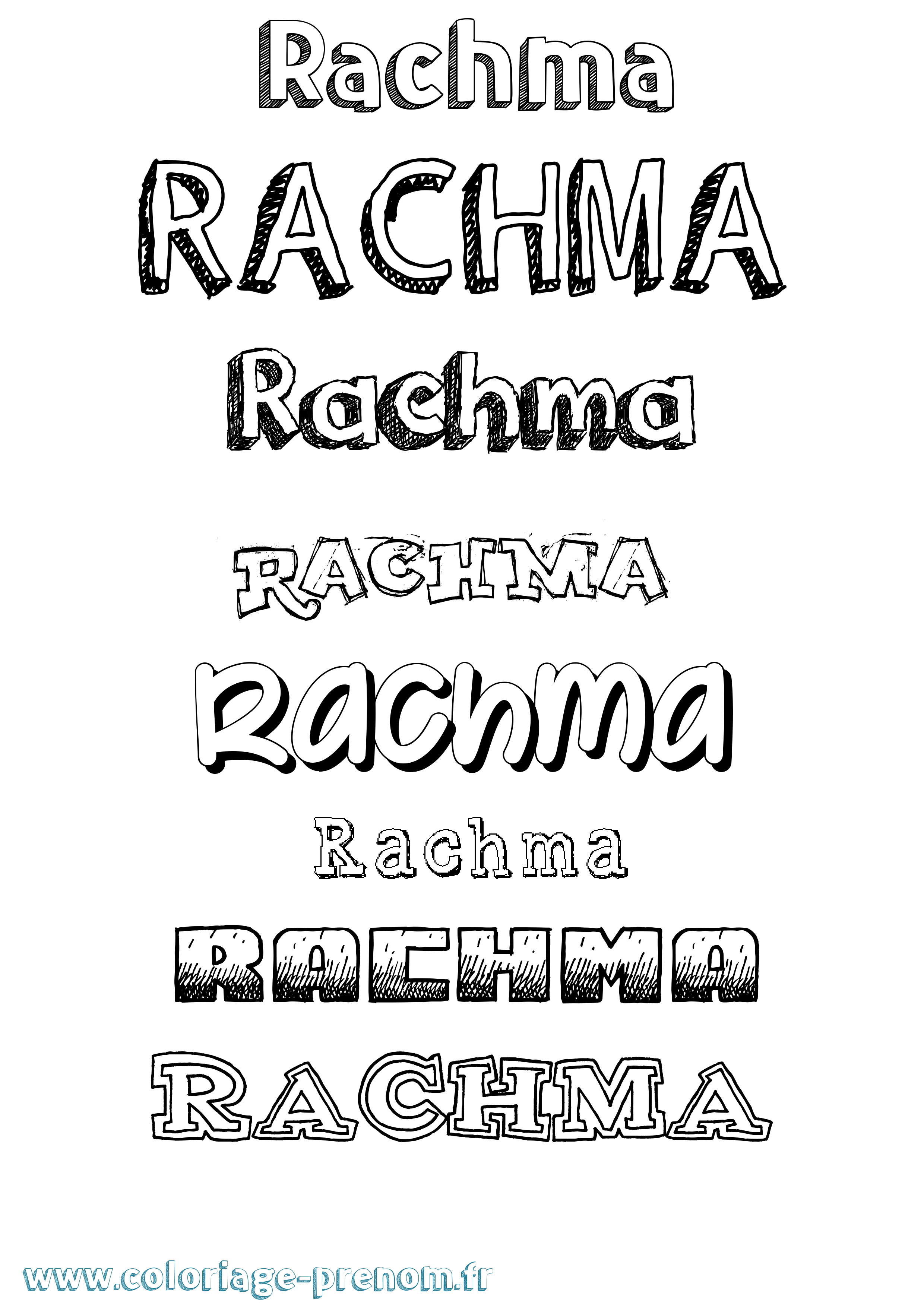 Coloriage Rachma Dessiné Coloriage prénom Rachma Dessiné