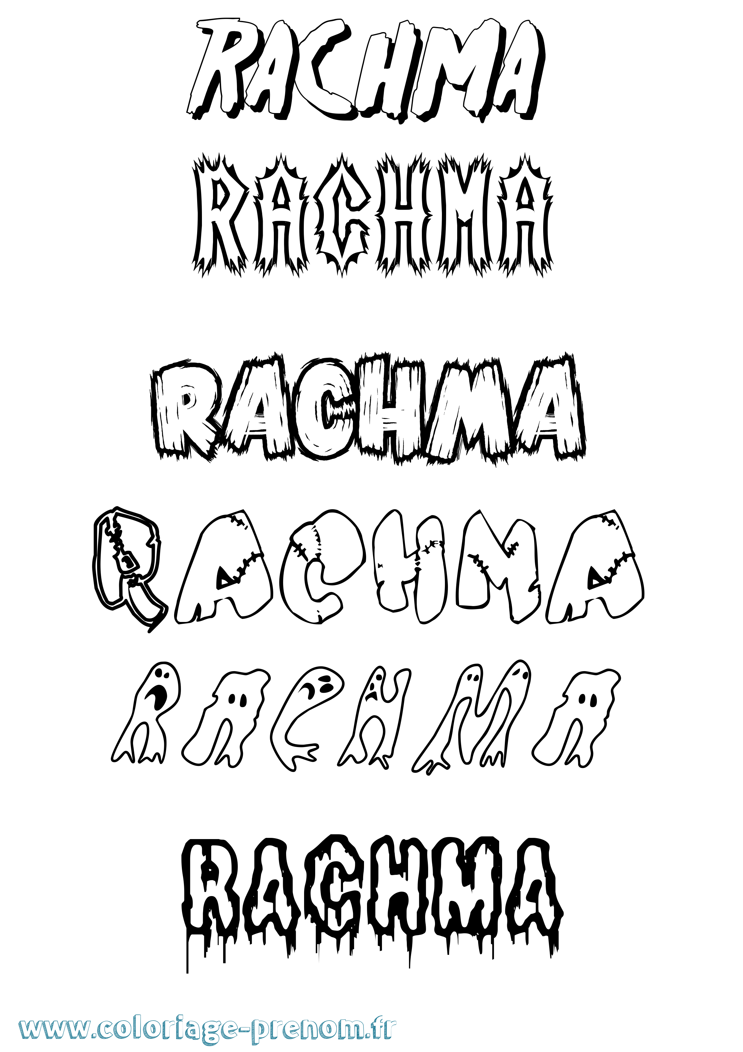 Coloriage Rachma Frisson Coloriage prénom Rachma Frisson