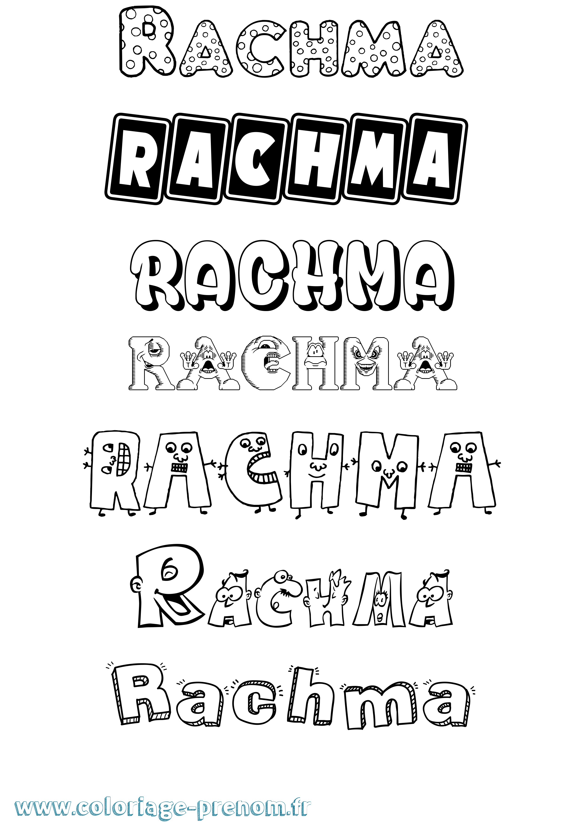Coloriage Rachma Fun Coloriage prénom Rachma Fun