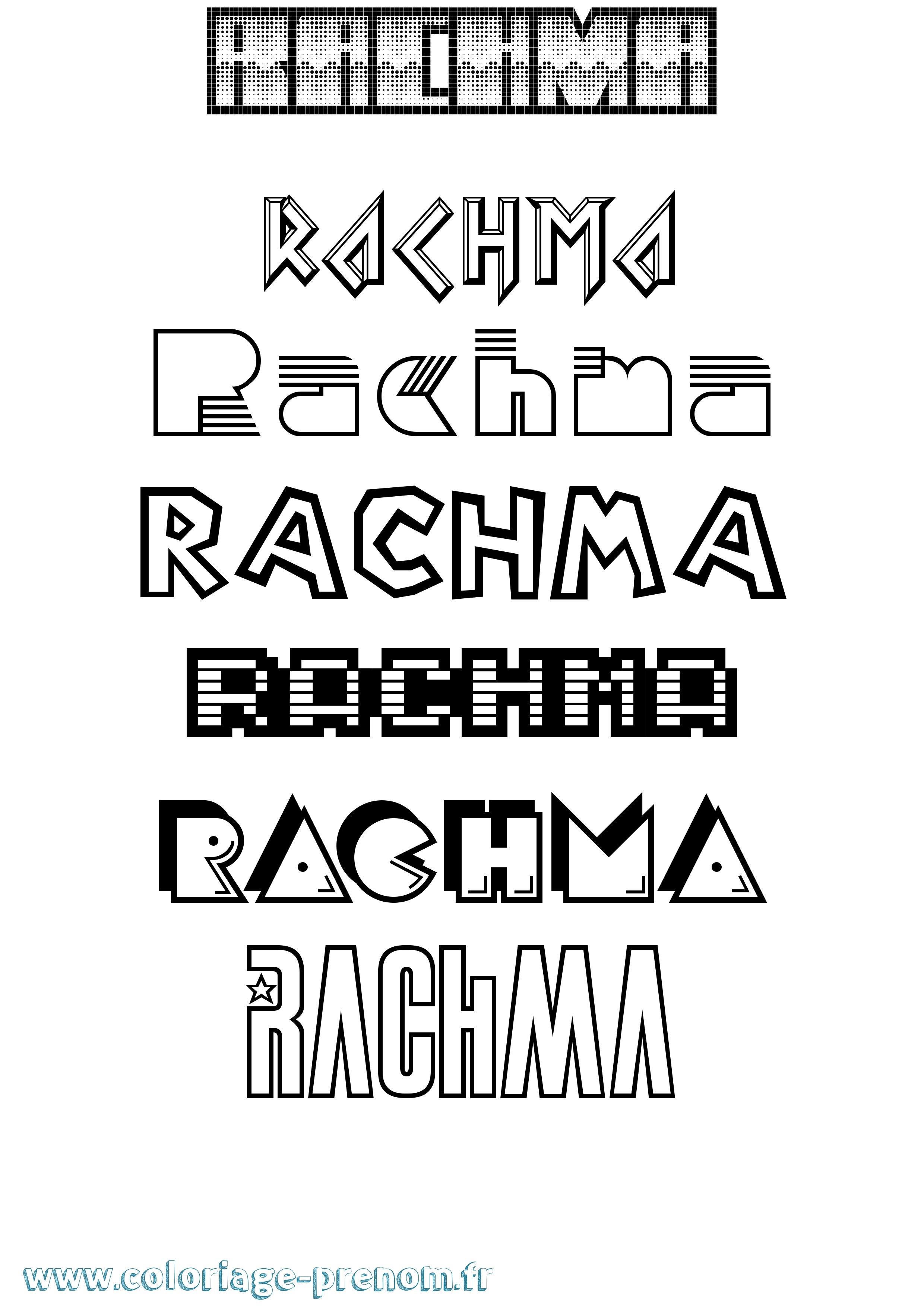 Coloriage Rachma Jeux Vidéos Coloriage prénom Rachma Jeux Vidéos