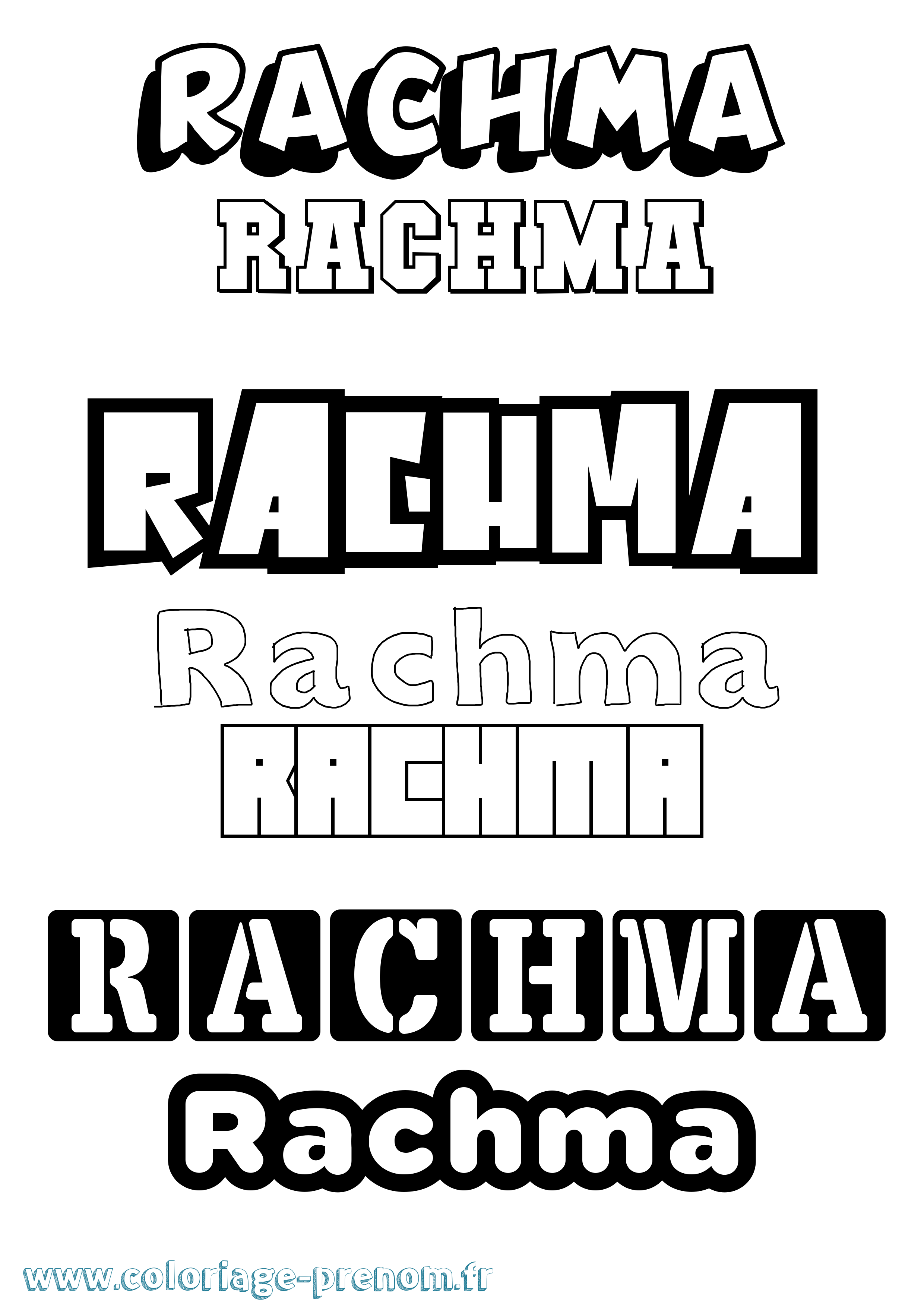 Coloriage Rachma Simple Coloriage prénom Rachma Simple