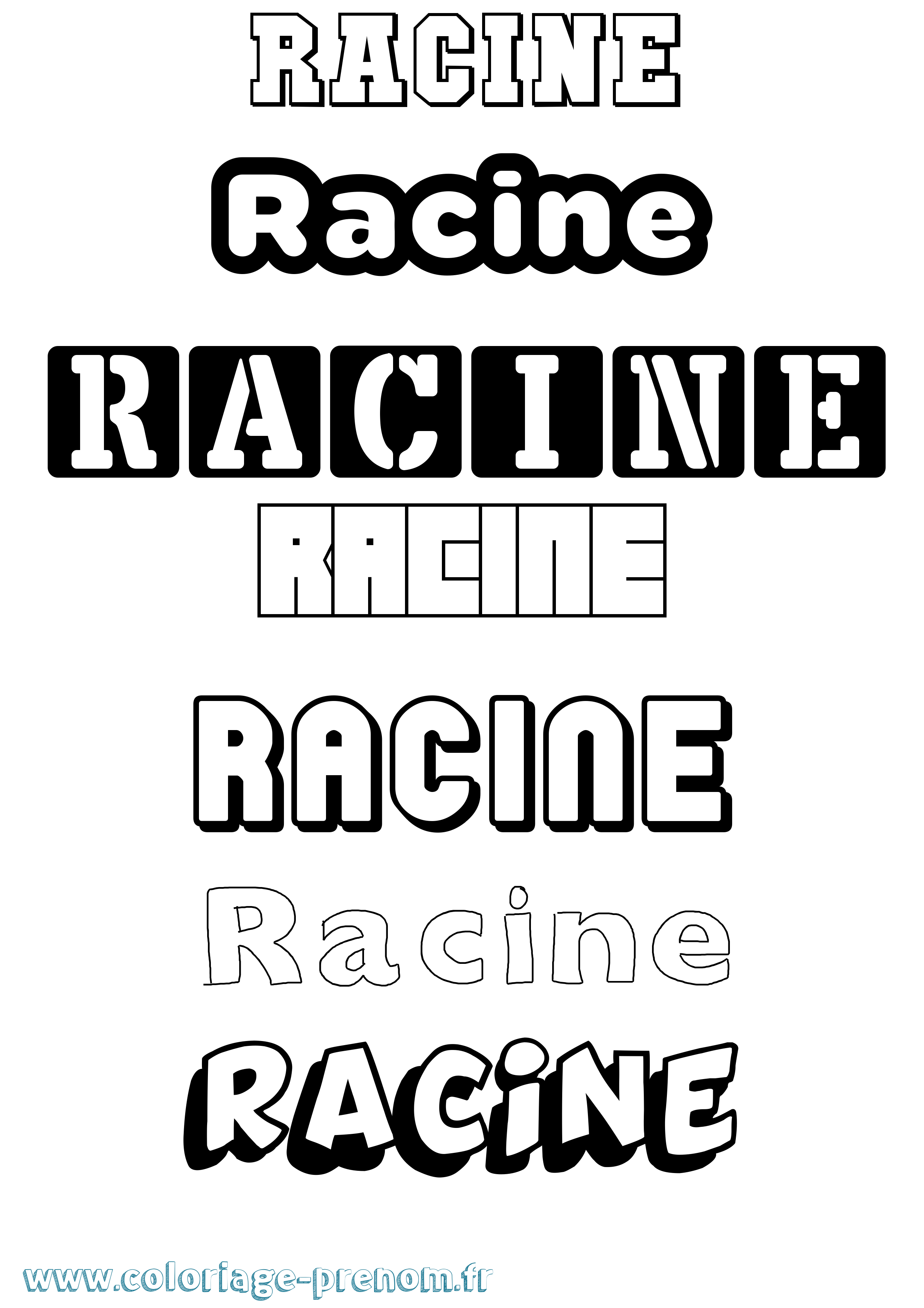 Coloriage Racine Simple Coloriage prénom Racine Simple