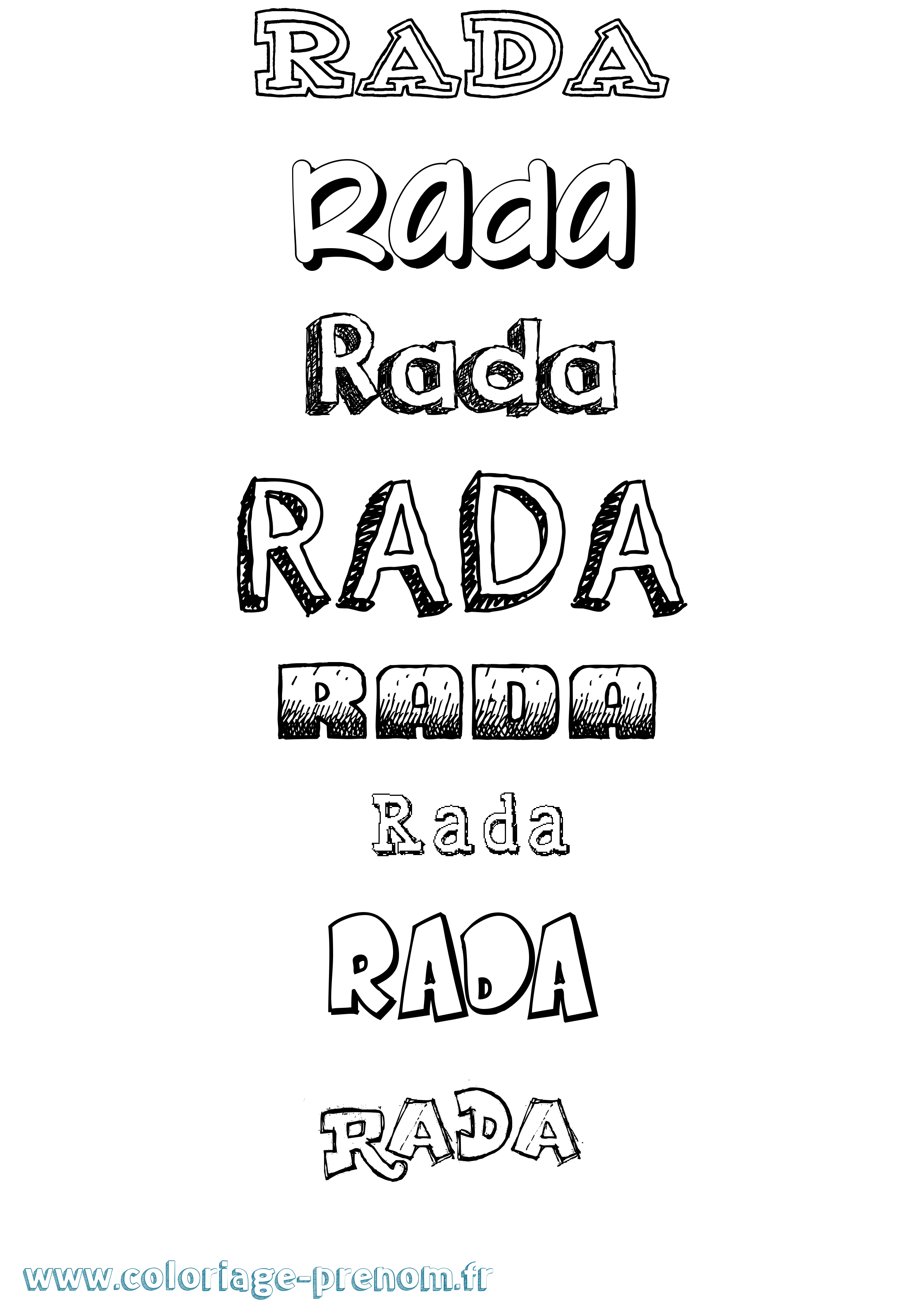 Coloriage Rada Dessiné Coloriage prénom Rada Dessiné