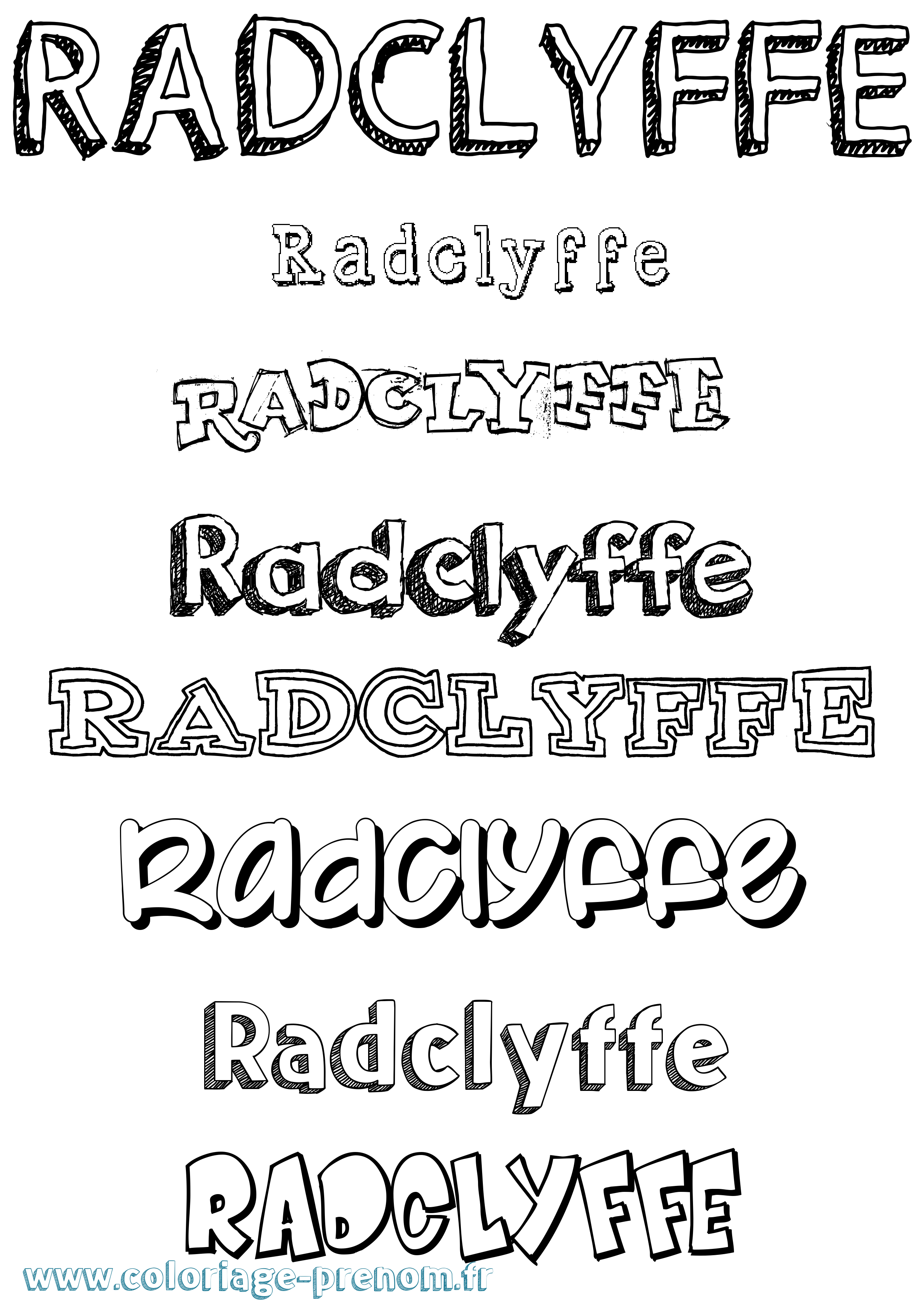 Coloriage Radclyffe Dessiné Coloriage prénom Radclyffe Dessiné