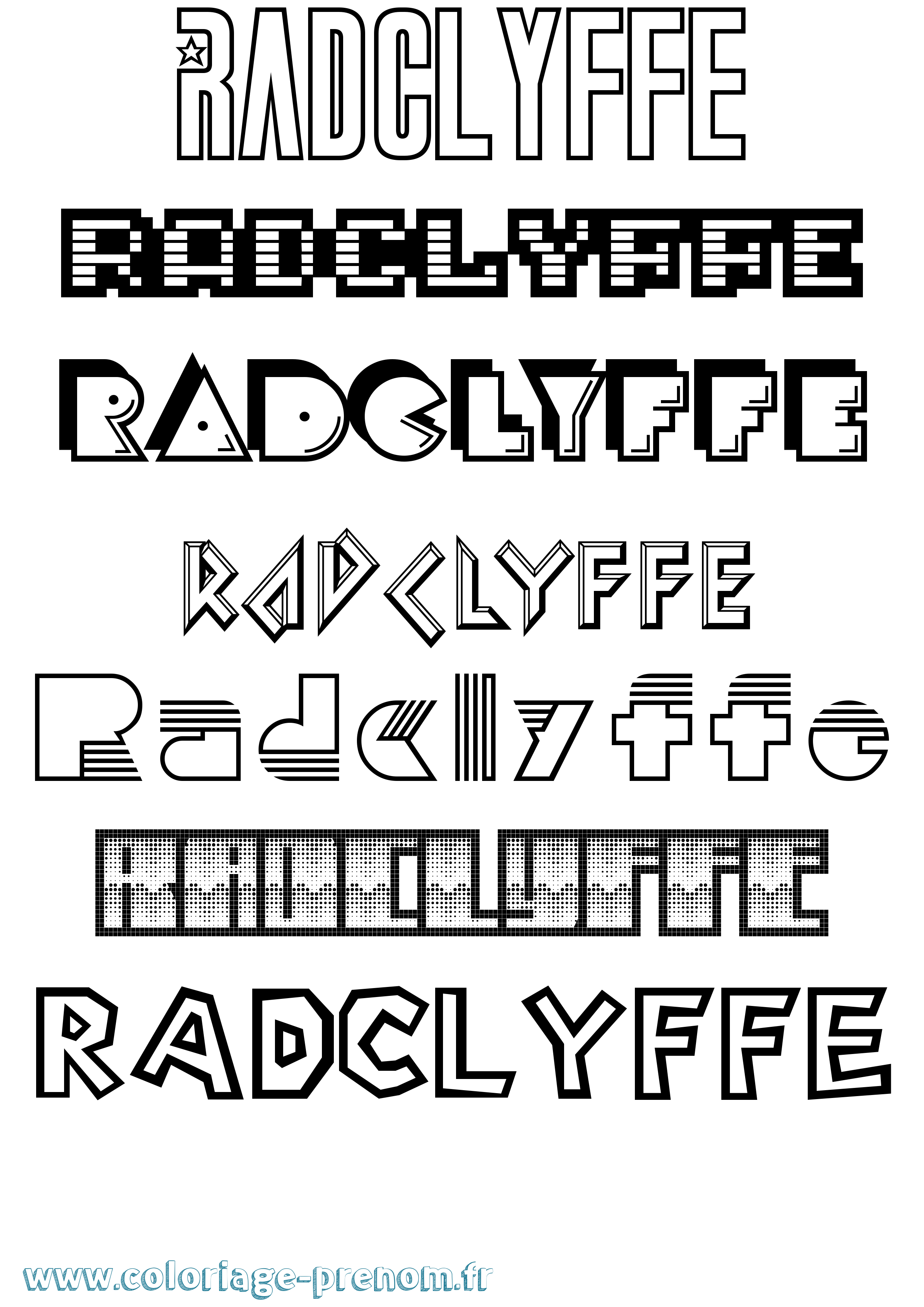 Coloriage Radclyffe Jeux Vidéos Coloriage prénom Radclyffe Jeux Vidéos