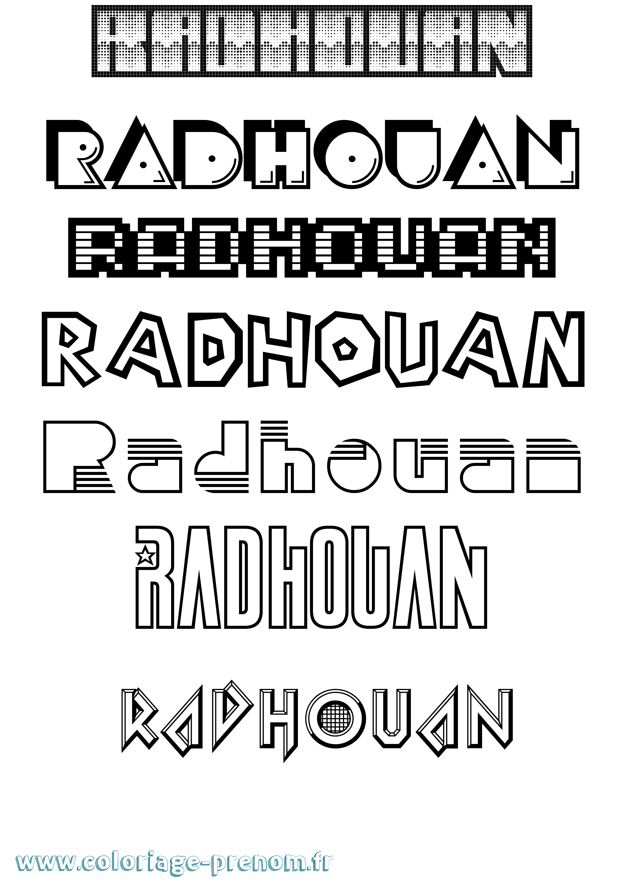 Coloriage prénom Radhouan Jeux Vidéos