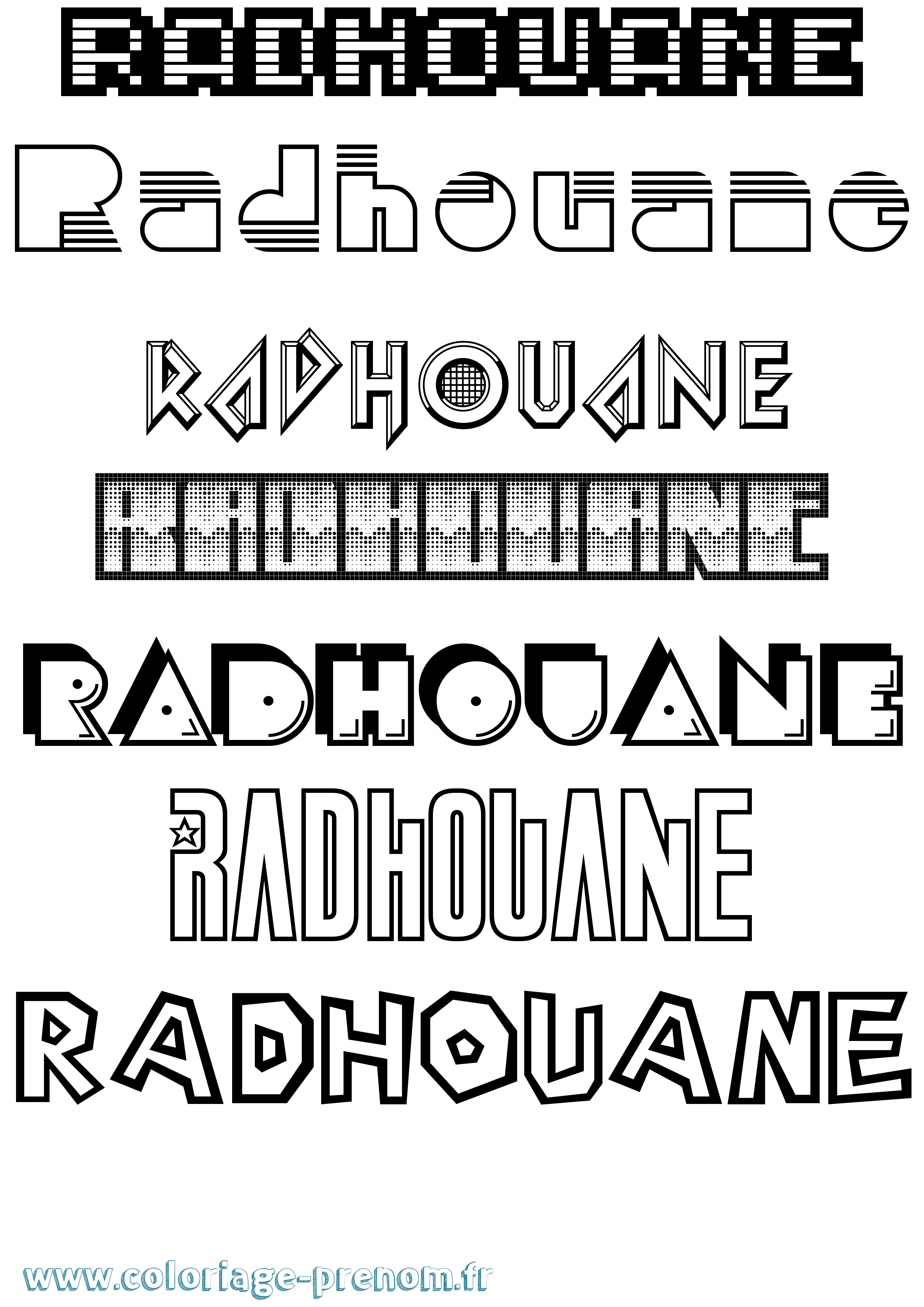 Coloriage prénom Radhouane Jeux Vidéos