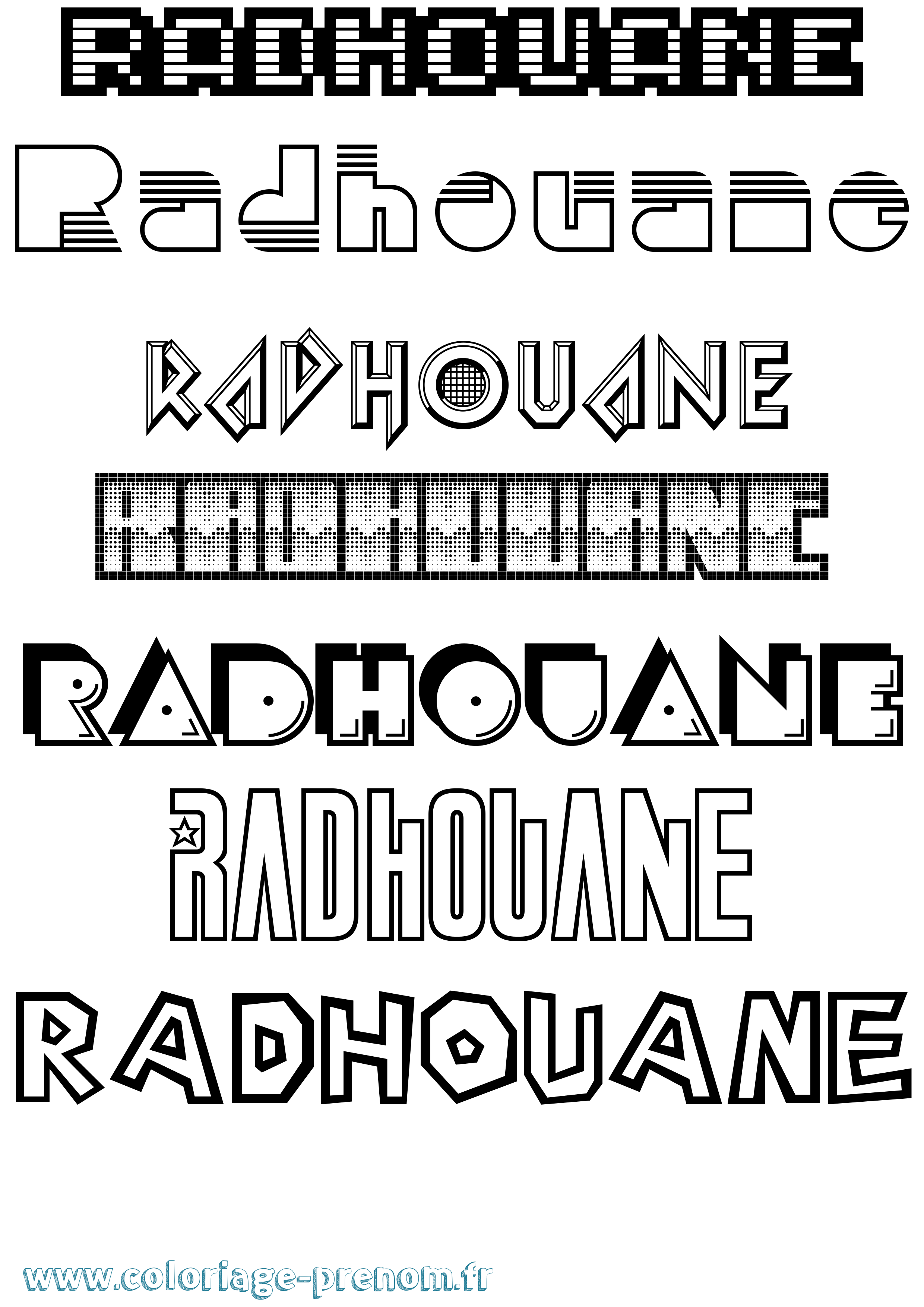 Coloriage Radhouane Jeux Vidéos Coloriage prénom Radhouane Jeux Vidéos