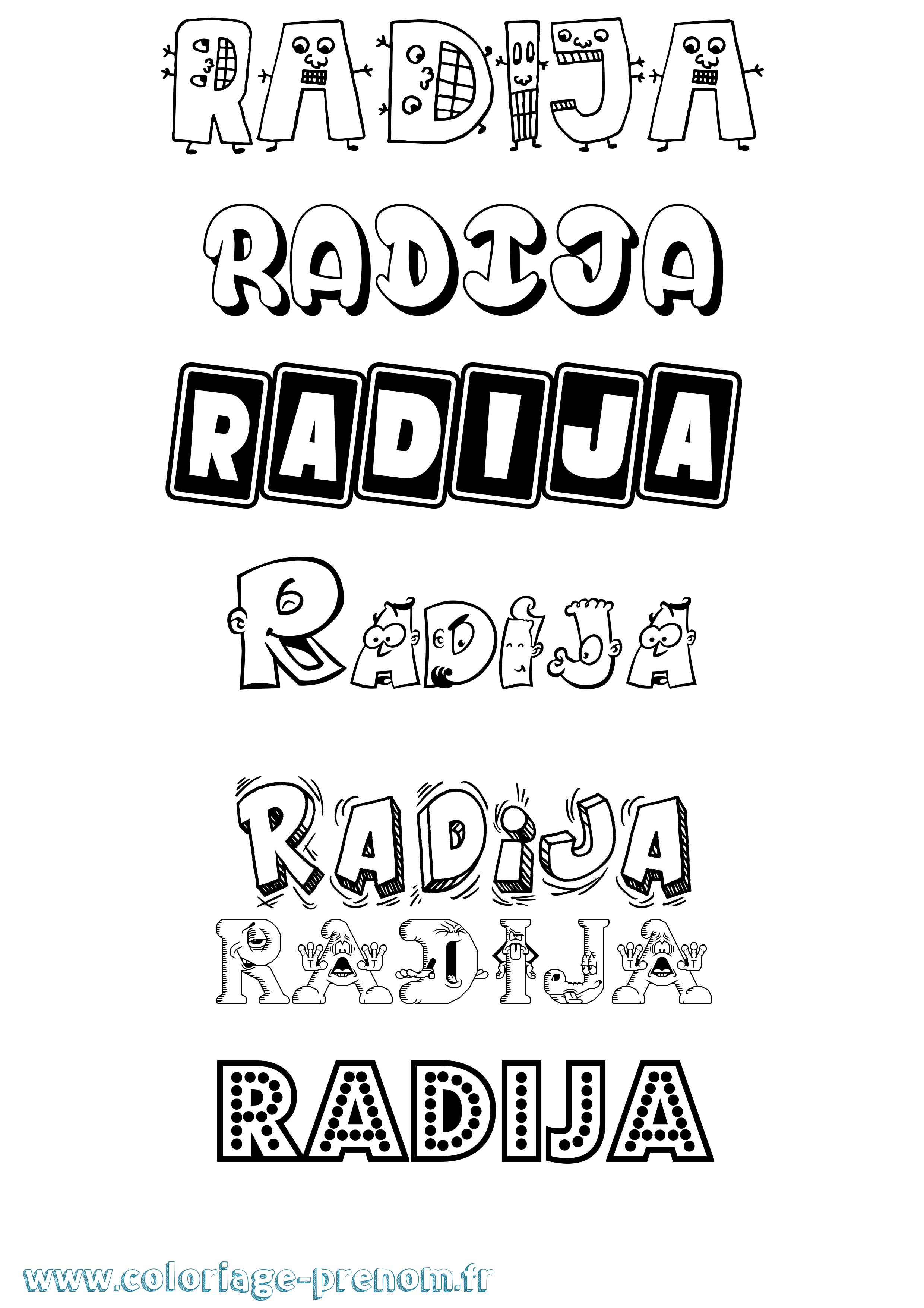 Coloriage Radija Fun Coloriage prénom Radija Fun