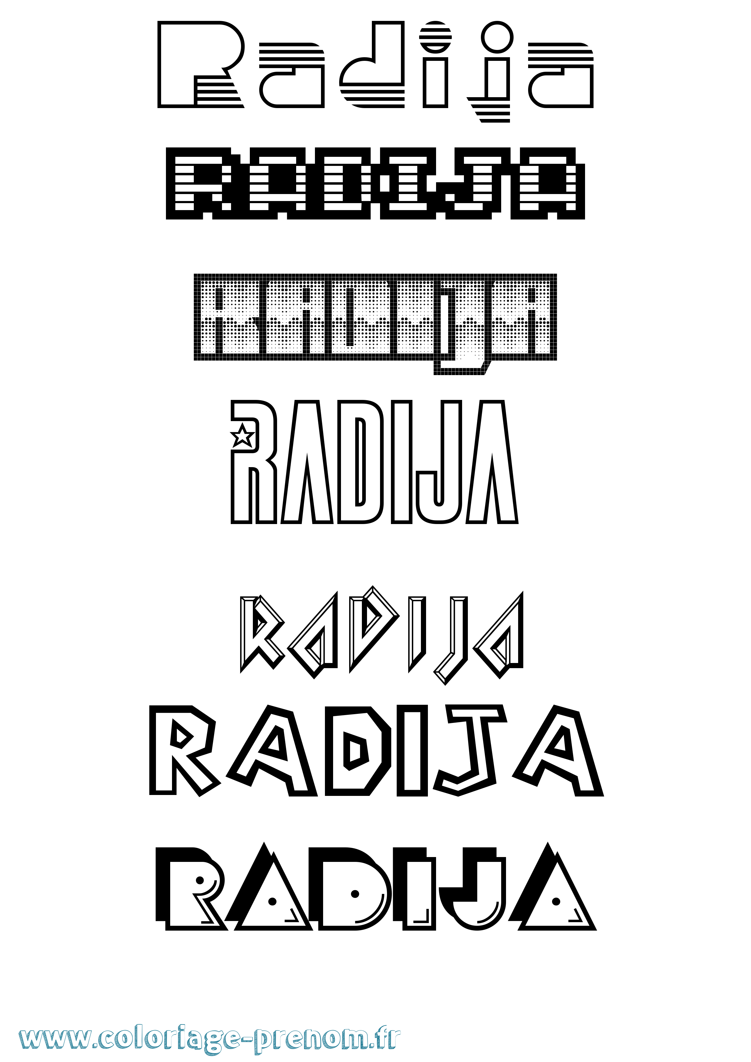 Coloriage Radija Jeux Vidéos Coloriage prénom Radija Jeux Vidéos