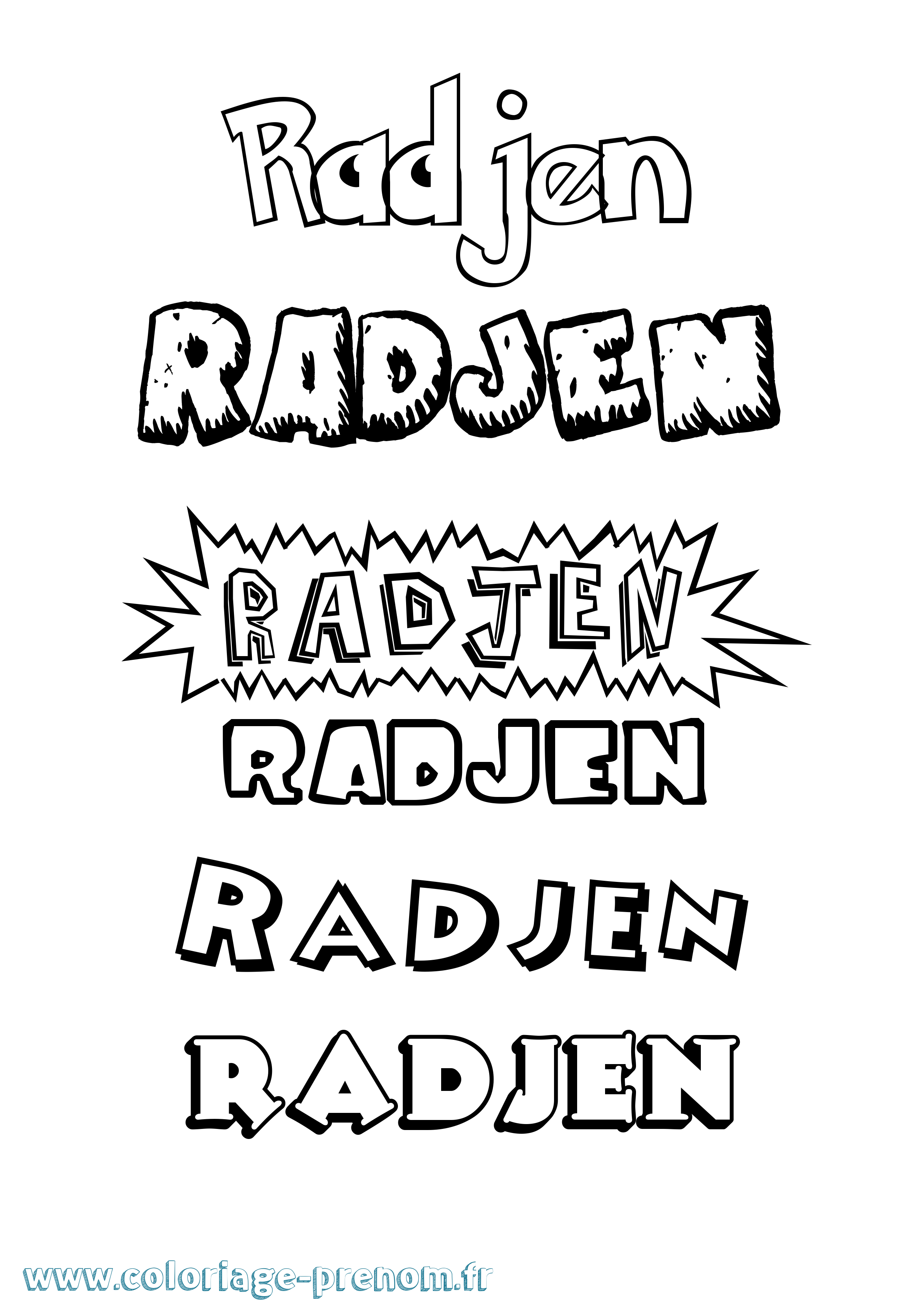 Coloriage Radjen Dessin Animé Coloriage prénom Radjen Dessin Animé